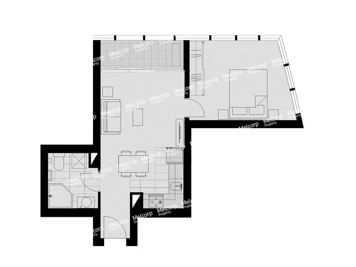 Floorplan of Homely apartment listing, 3014/9 Power Street, Southbank VIC 3006