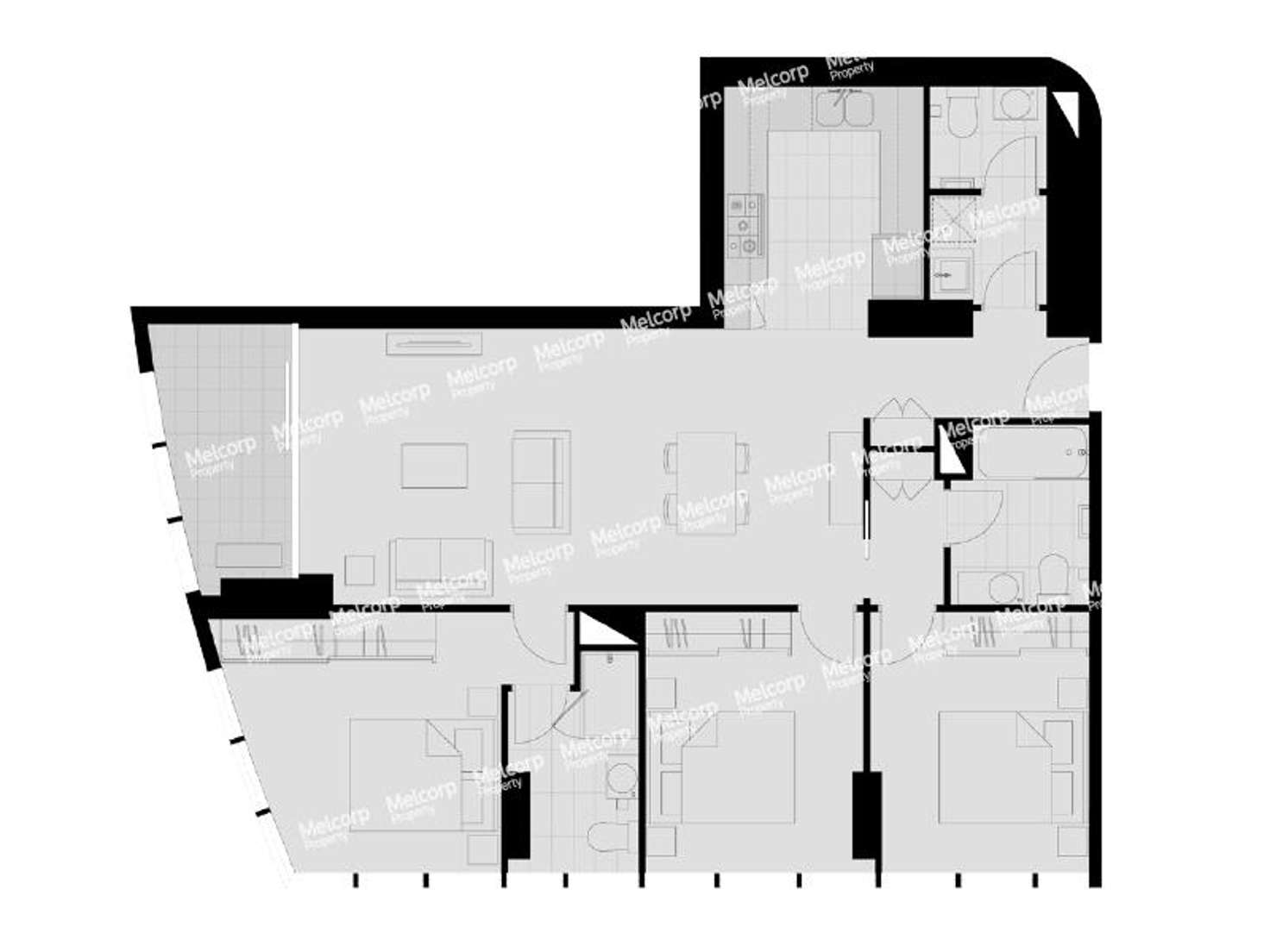 Floorplan of Homely apartment listing, 2606/9 Power Street, Southbank VIC 3006