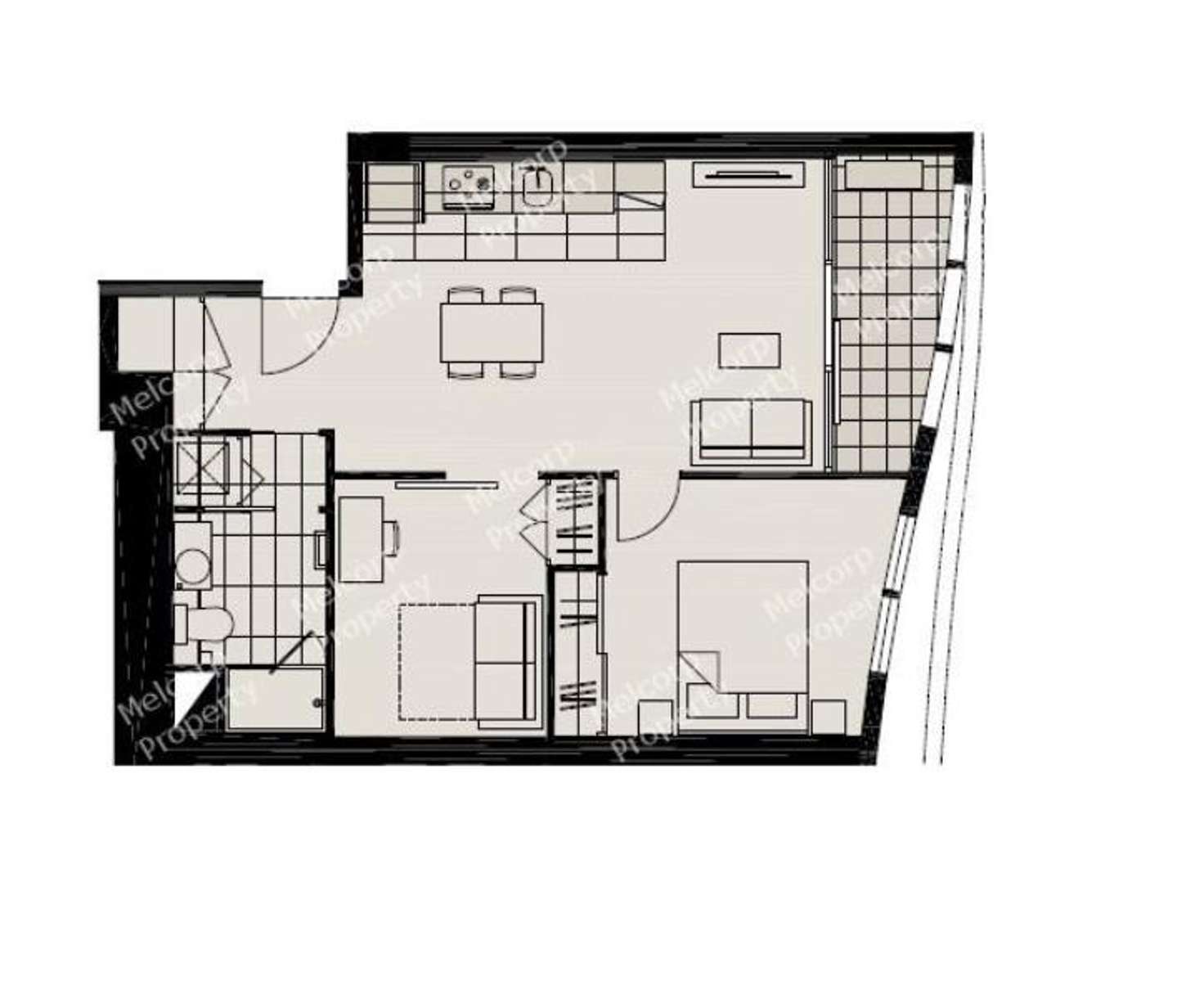 Floorplan of Homely apartment listing, 1012/9 Power Street, Southbank VIC 3006