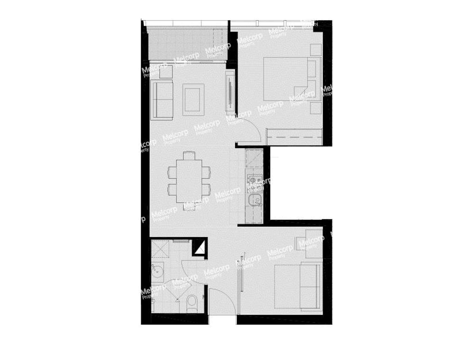 Floorplan of Homely apartment listing, 2701/9 Power Street, Southbank VIC 3006