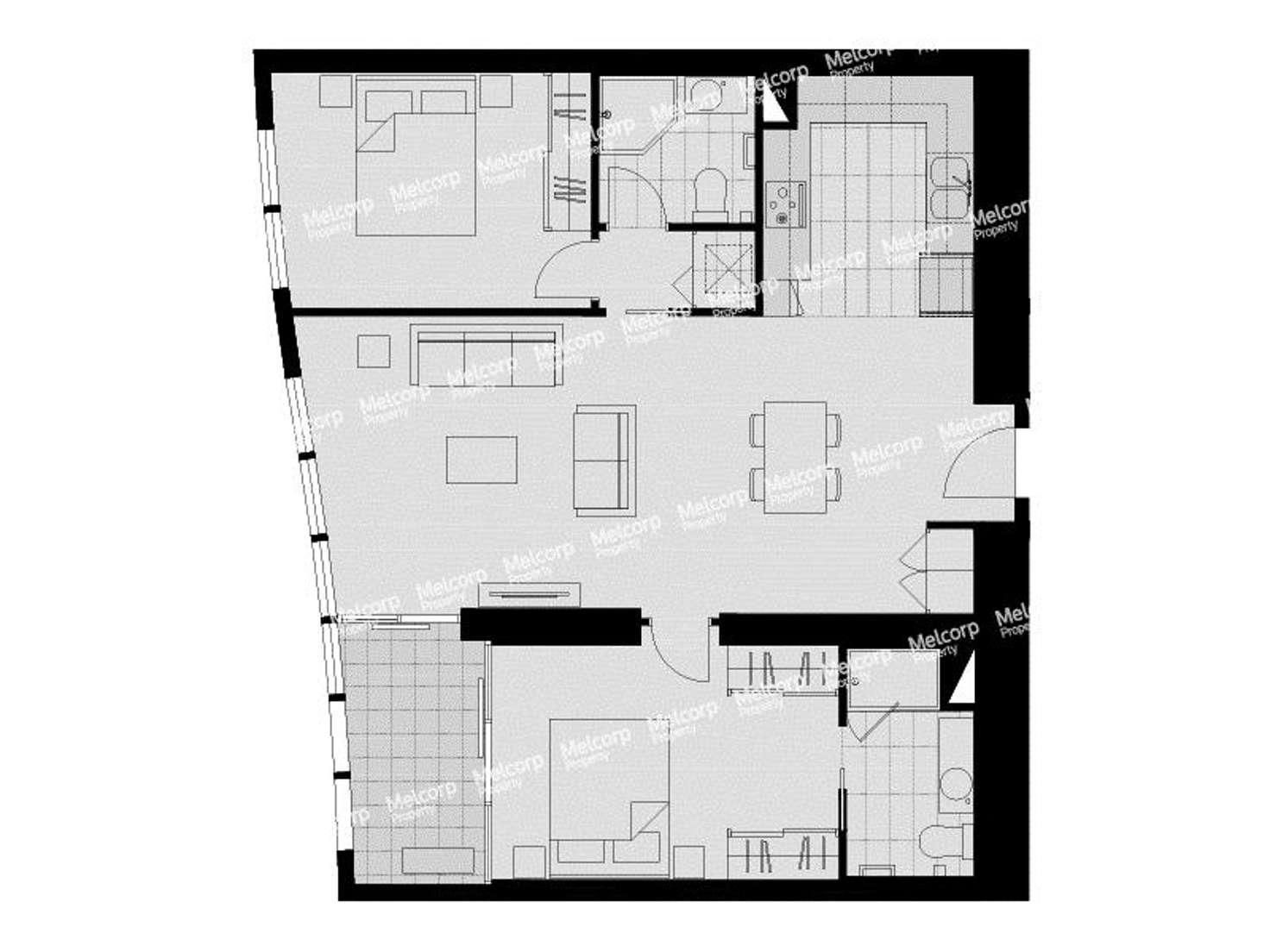 Floorplan of Homely apartment listing, 2004/9 Power Street, Southbank VIC 3006