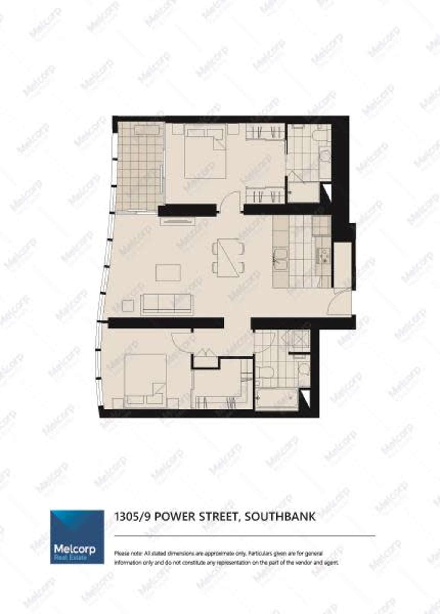 Floorplan of Homely apartment listing, 1305/9 Power Street, Southbank VIC 3006