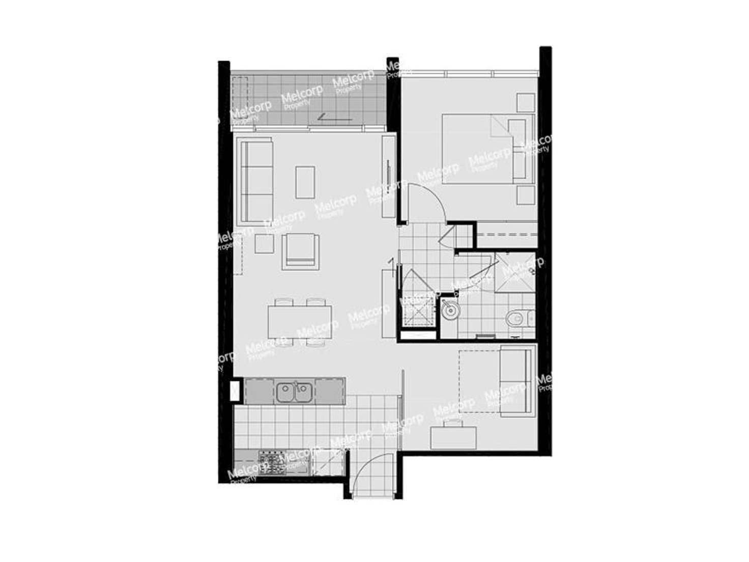Floorplan of Homely apartment listing, 1107/318 Russell St, Melbourne VIC 3000