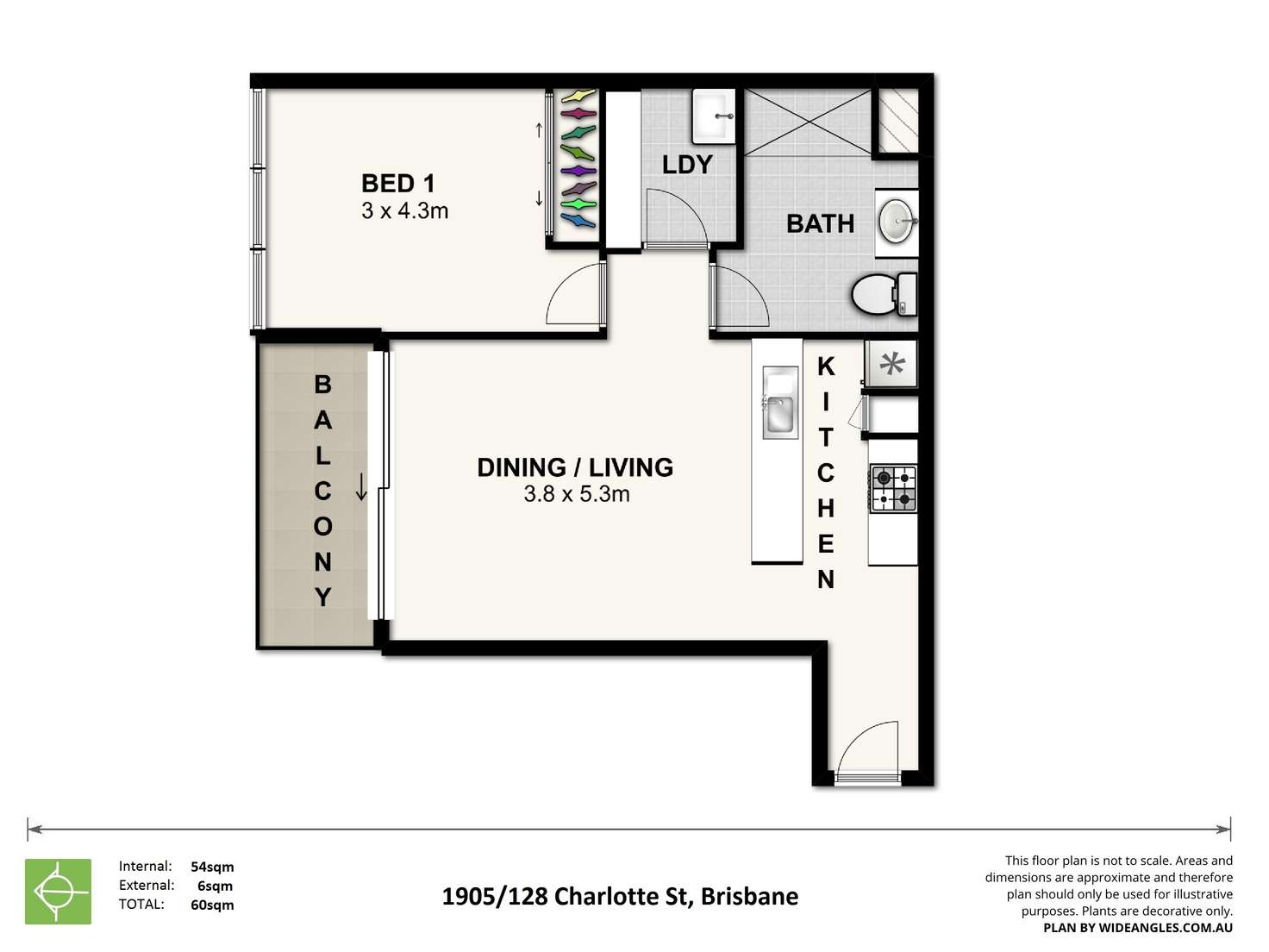 Floorplan of Homely apartment listing, 1905/128 Charlotte Street, Brisbane City QLD 4000
