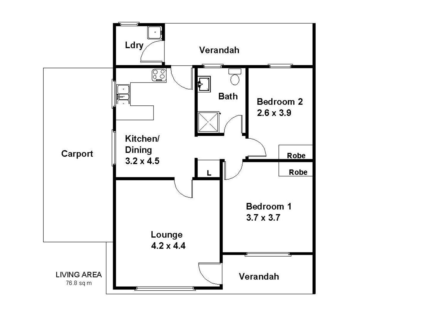Floorplan of Homely unit listing, 21A Powell Street, Berri SA 5343
