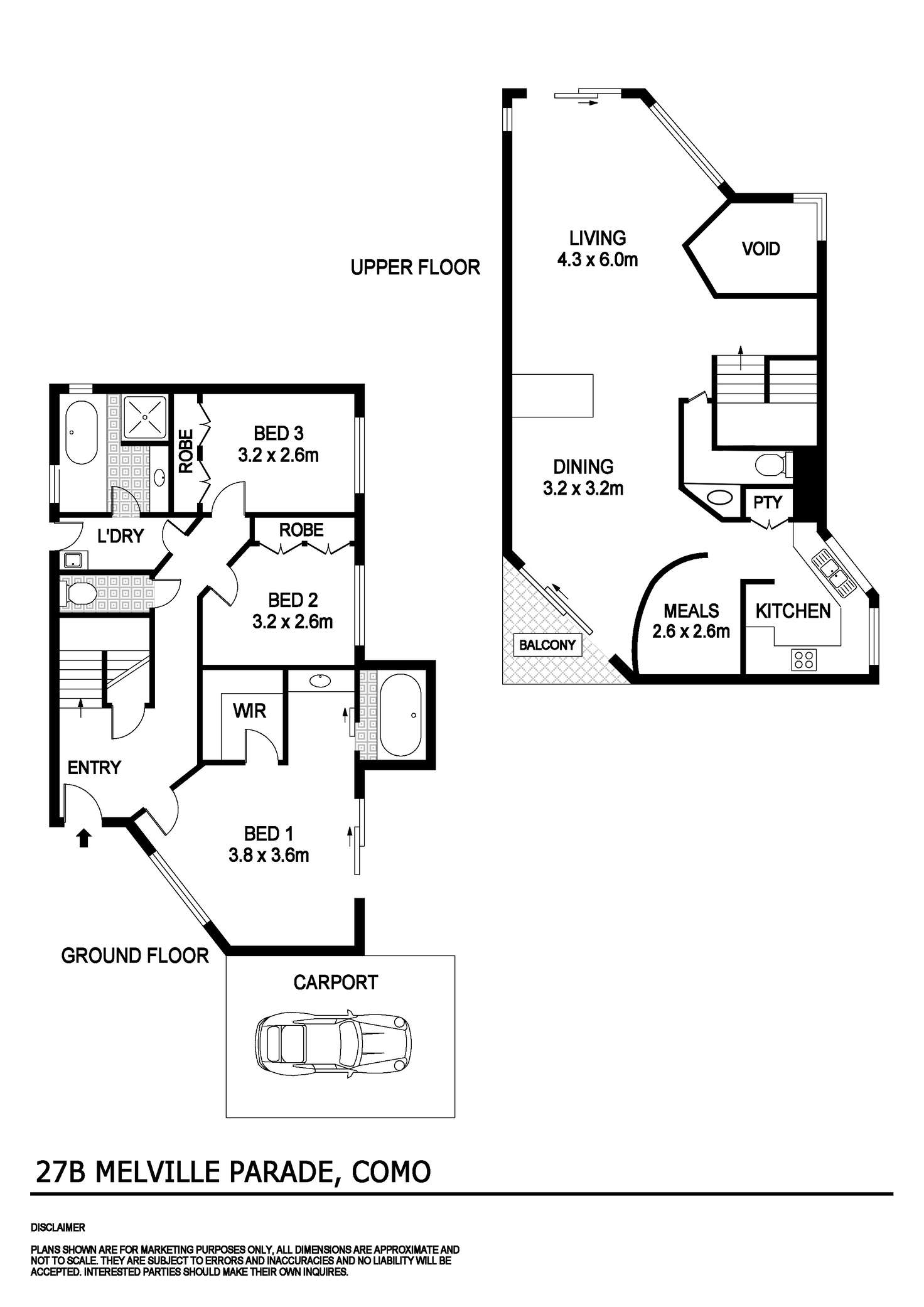 Floorplan of Homely townhouse listing, 207B Melville Parade, Como WA 6152