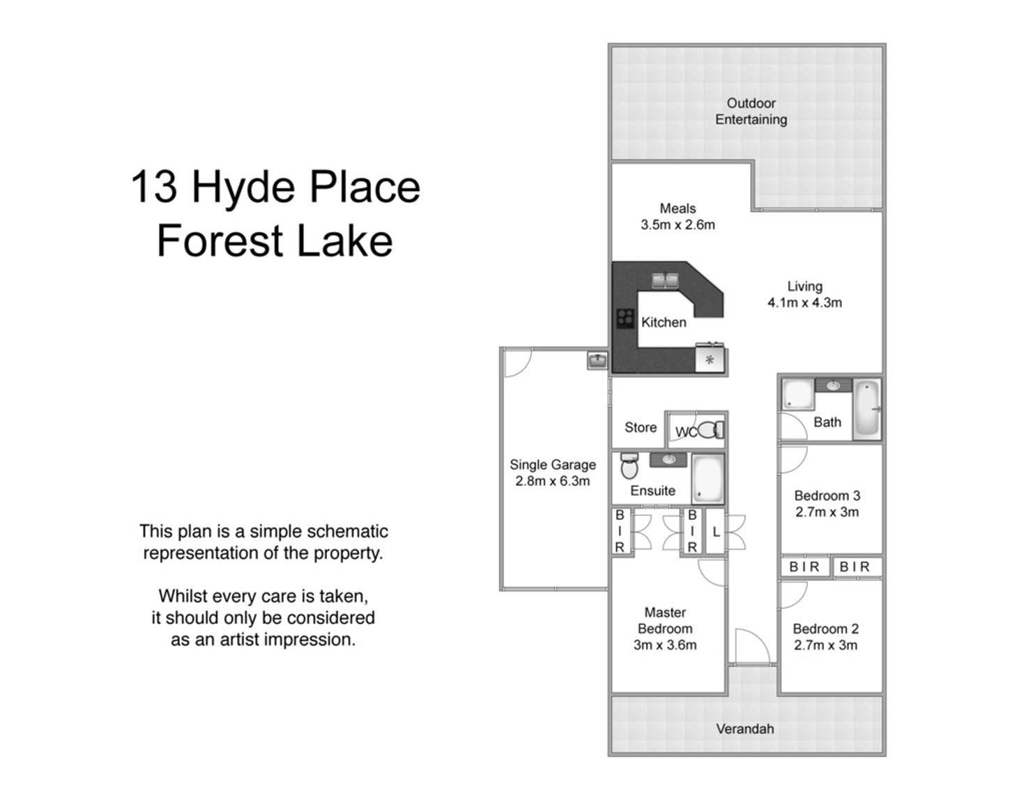 Floorplan of Homely house listing, 13 Hyde Place, Forest Lake QLD 4078