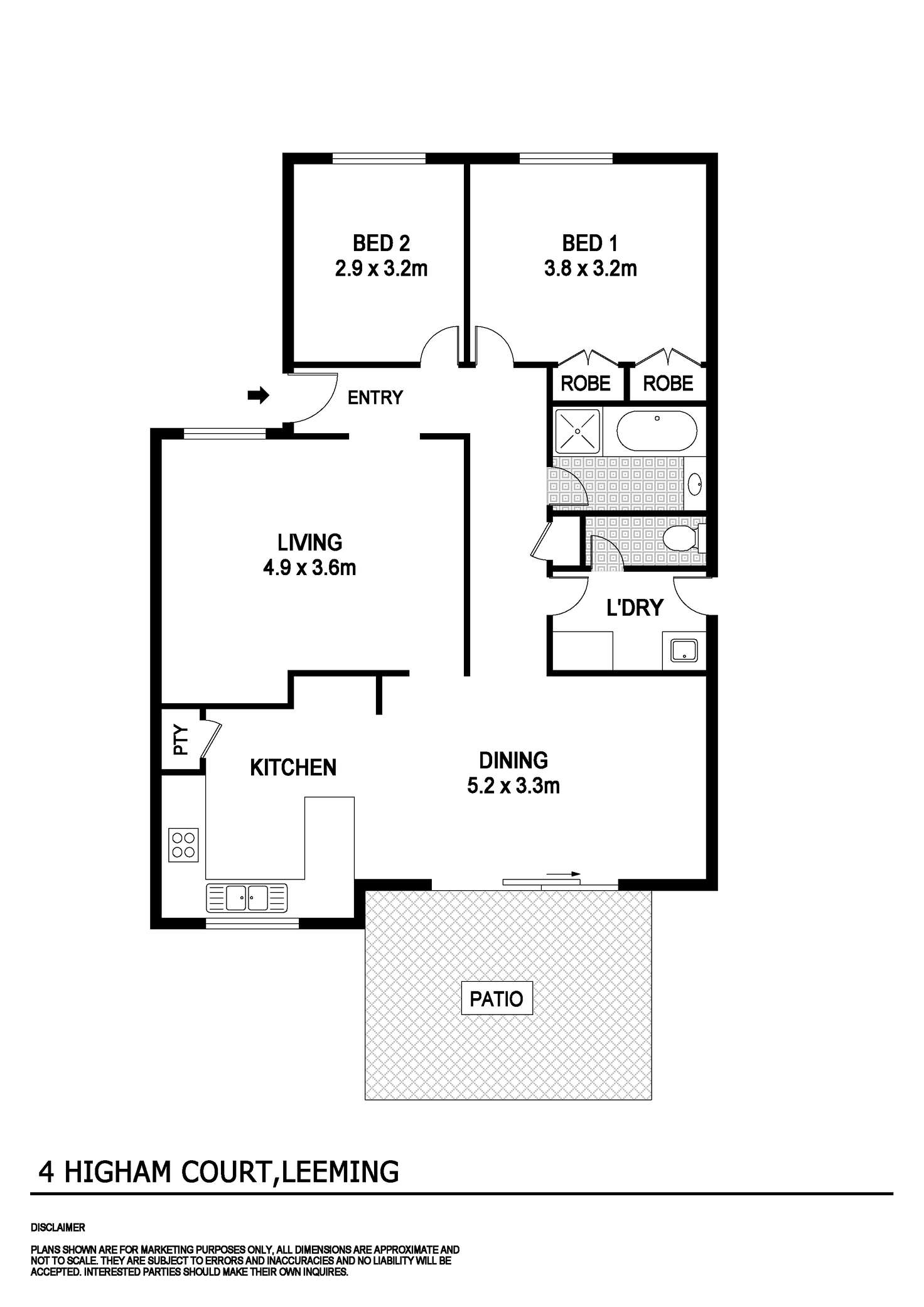 Floorplan of Homely semiDetached listing, 4 Higham Court, Leeming WA 6149