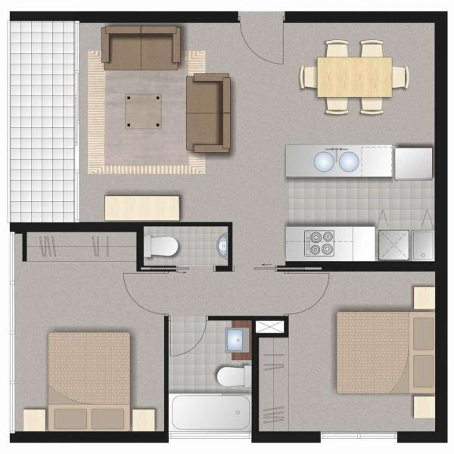 Floorplan of Homely apartment listing, 2406/483 Swanston Street, Melbourne VIC 3000