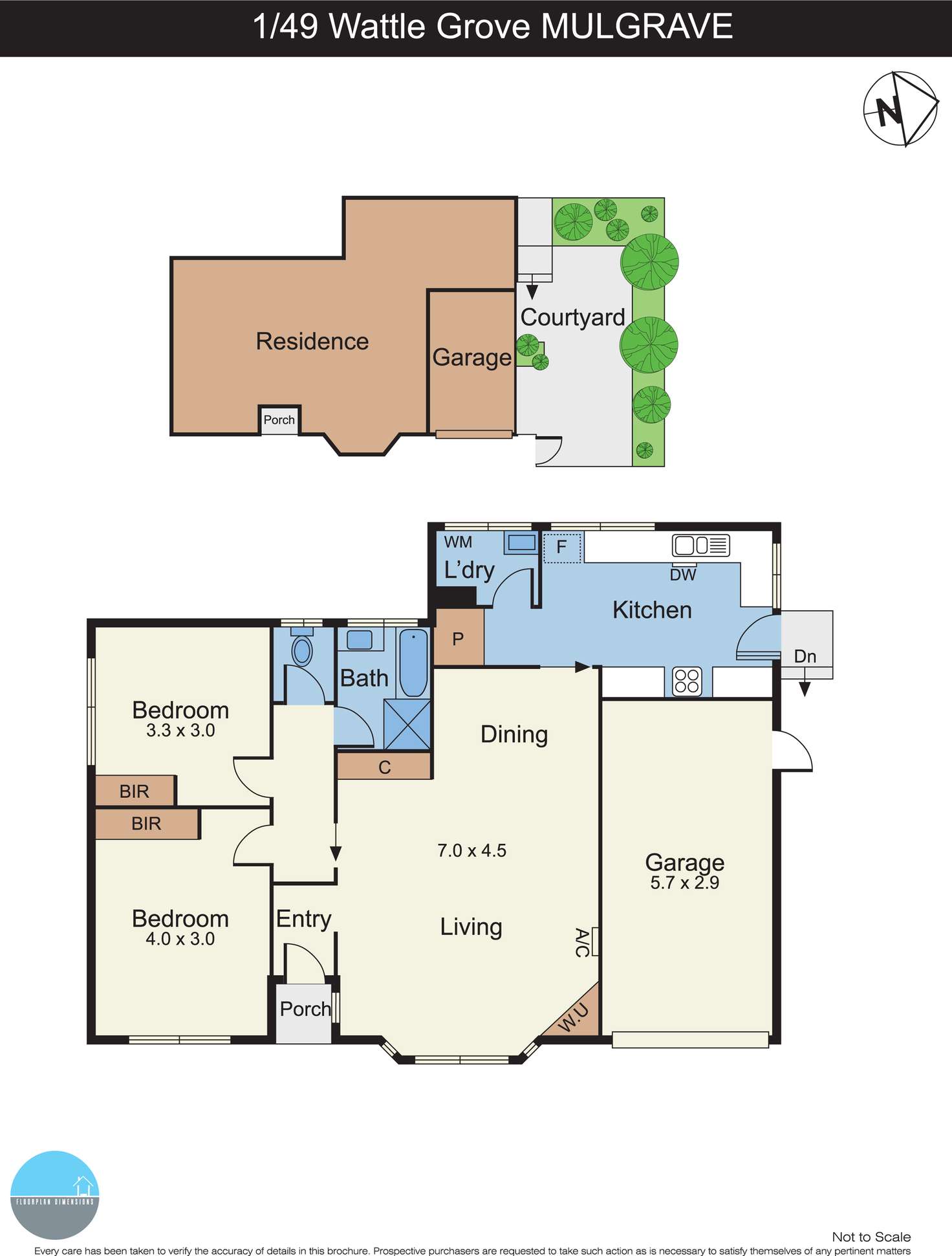 Floorplan of Homely unit listing, 1/49 Wattle Grove, Mulgrave VIC 3170