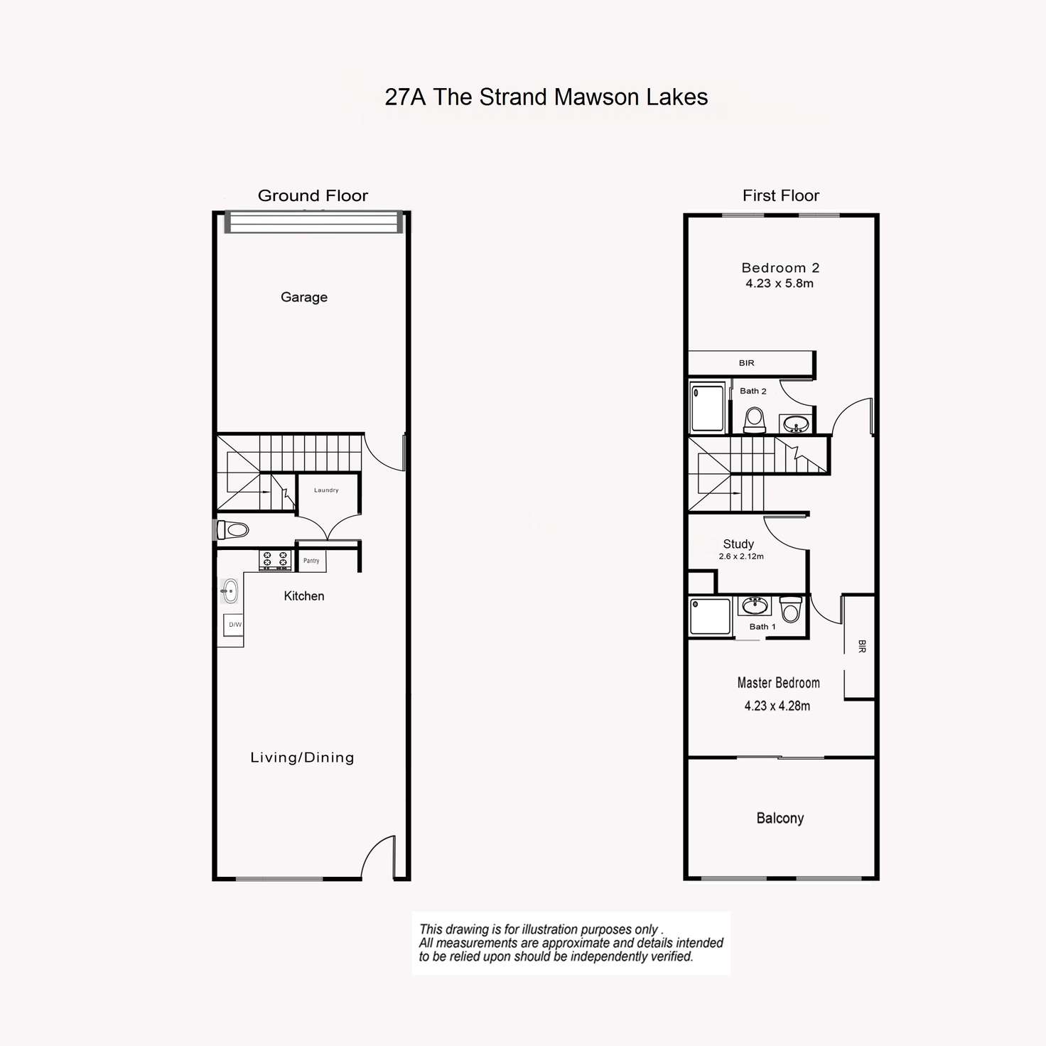 Floorplan of Homely townhouse listing, 27a The Strand, Mawson Lakes SA 5095