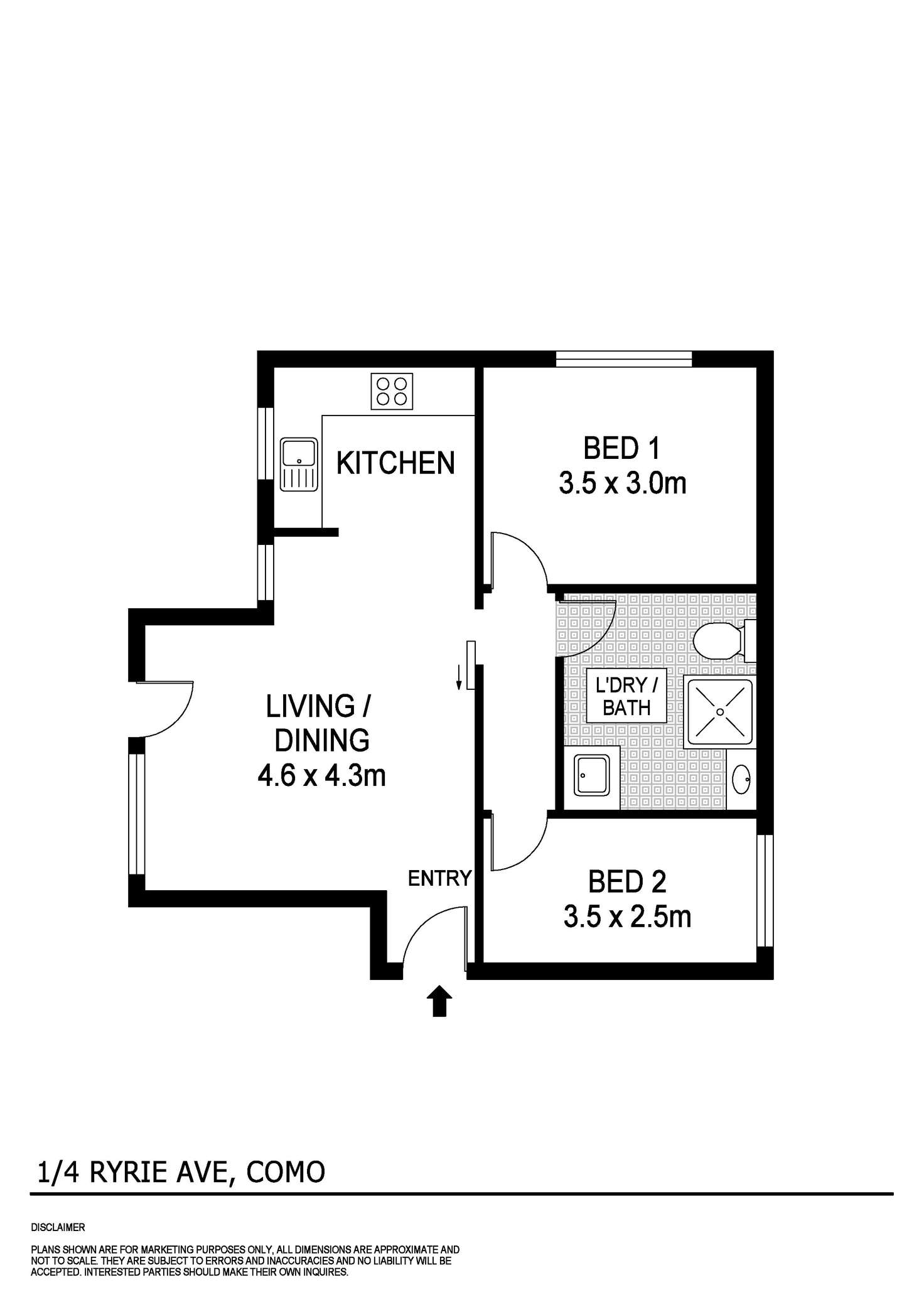 Floorplan of Homely unit listing, 1/4 Ryrie Avenue, Como WA 6152