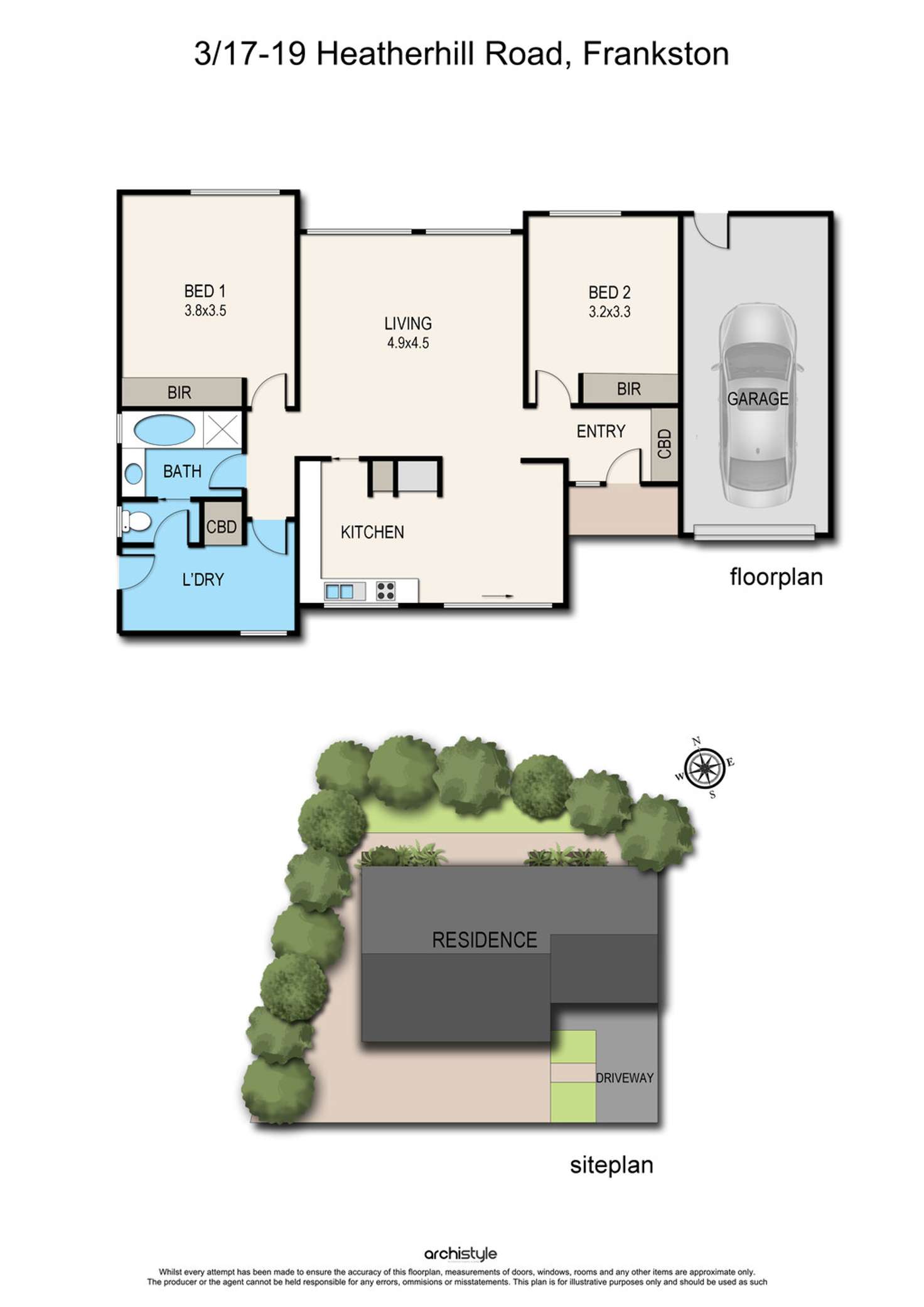 Floorplan of Homely unit listing, 3/17-19 Heatherhill Road, Frankston VIC 3199