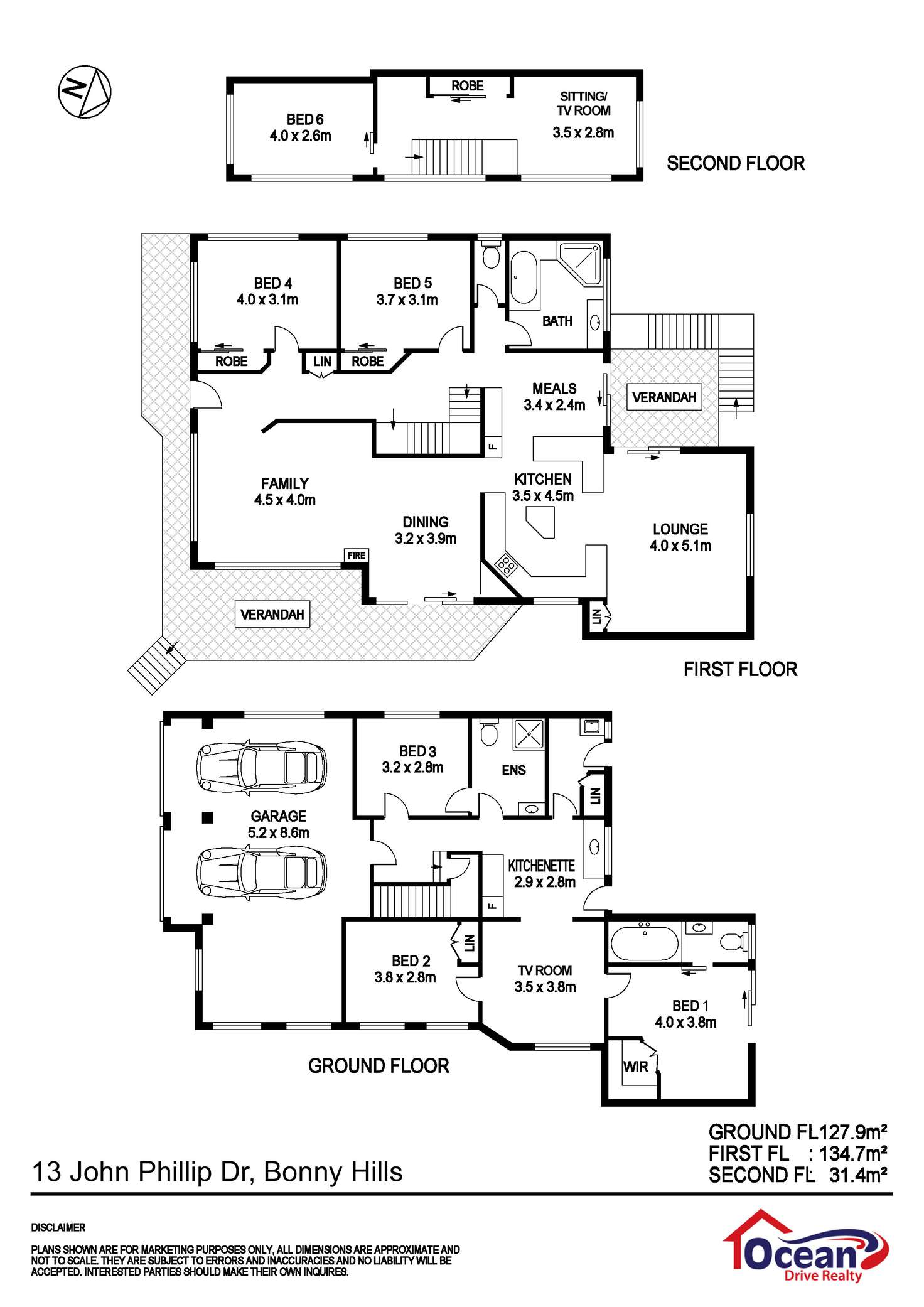 Floorplan of Homely house listing, 13 John Phillip Drive, Bonny Hills NSW 2445