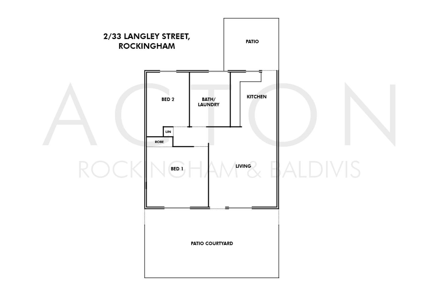 Floorplan of Homely unit listing, 2/33 Langley Street, Rockingham WA 6168