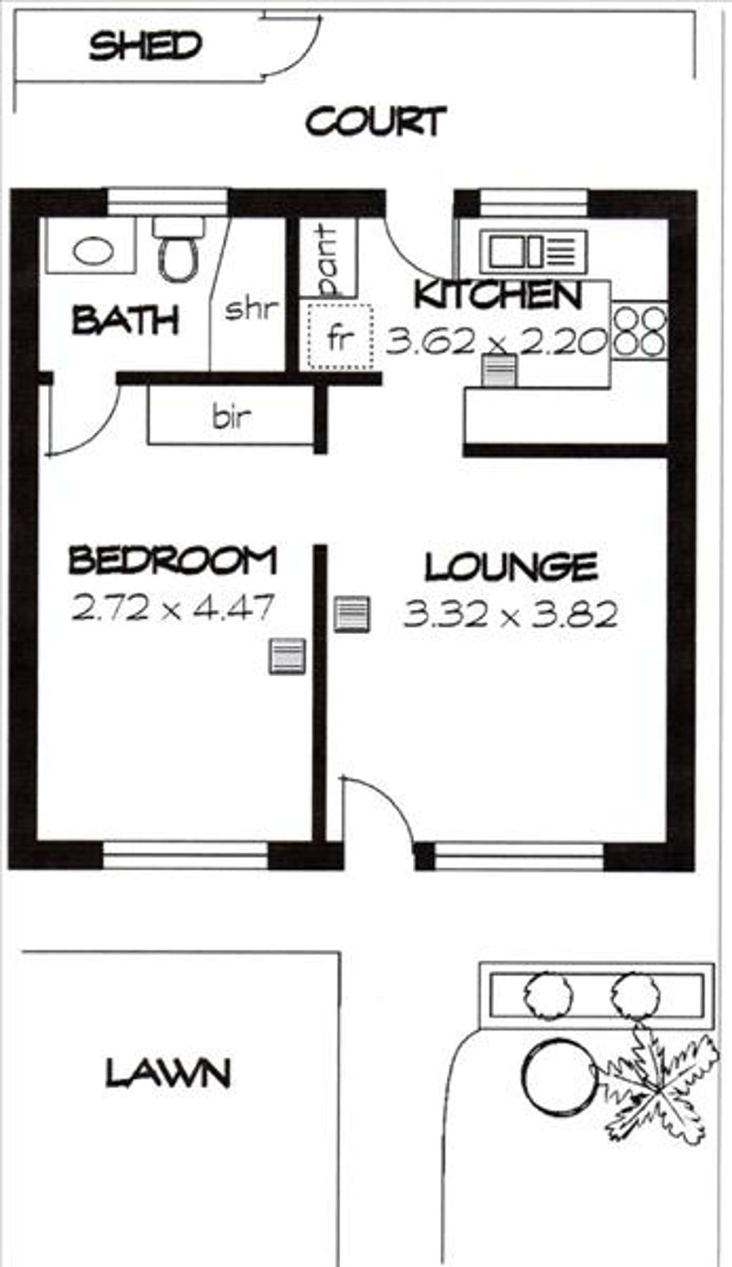 Floorplan of Homely unit listing, 2/1 Spencer Street, Cowandilla SA 5033