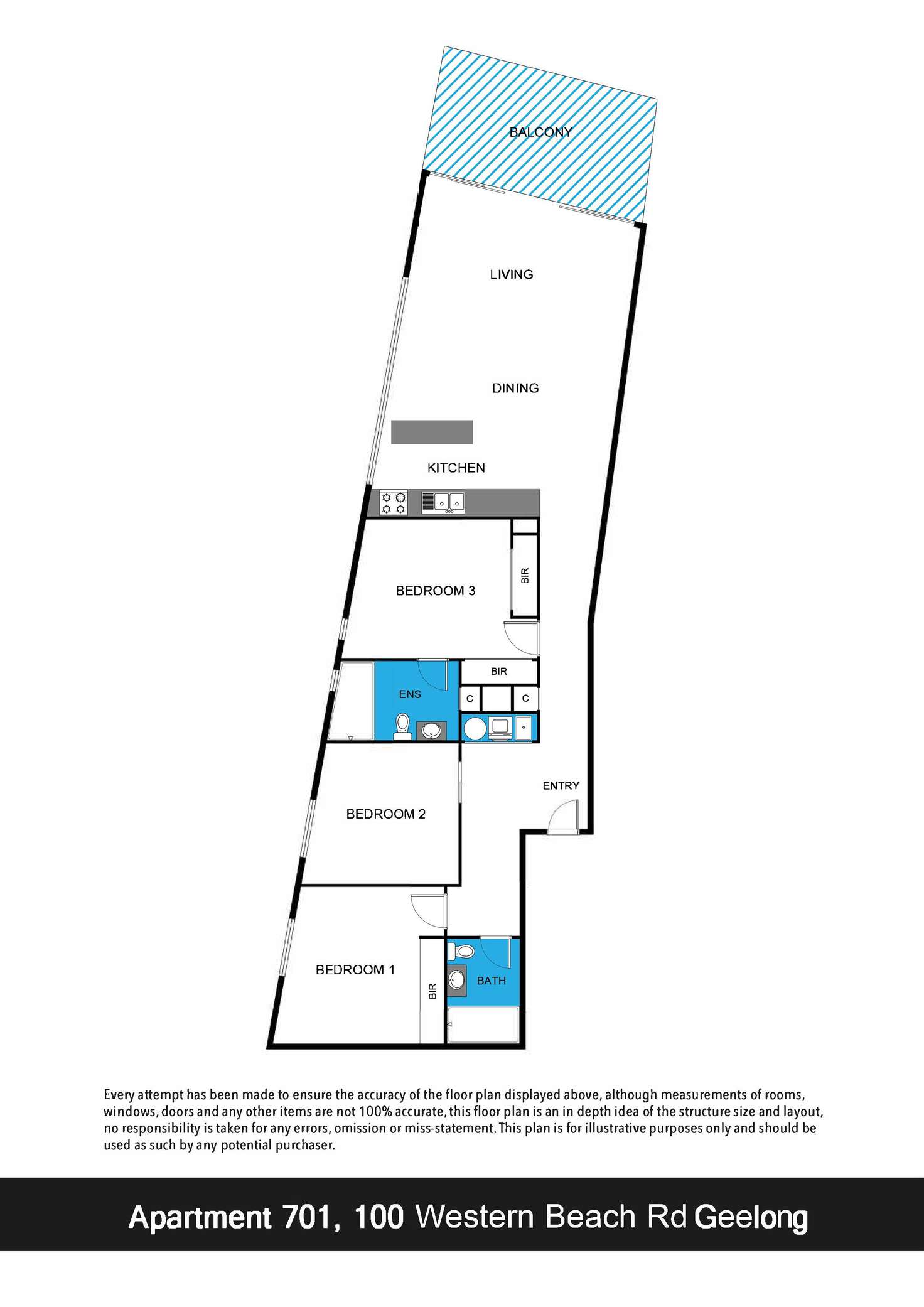 Floorplan of Homely apartment listing, 701/100 Western Beach Road, Geelong VIC 3220