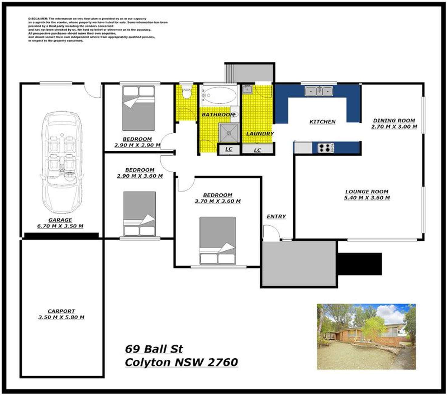 Floorplan of Homely house listing, 69 Ball Street, Colyton NSW 2760