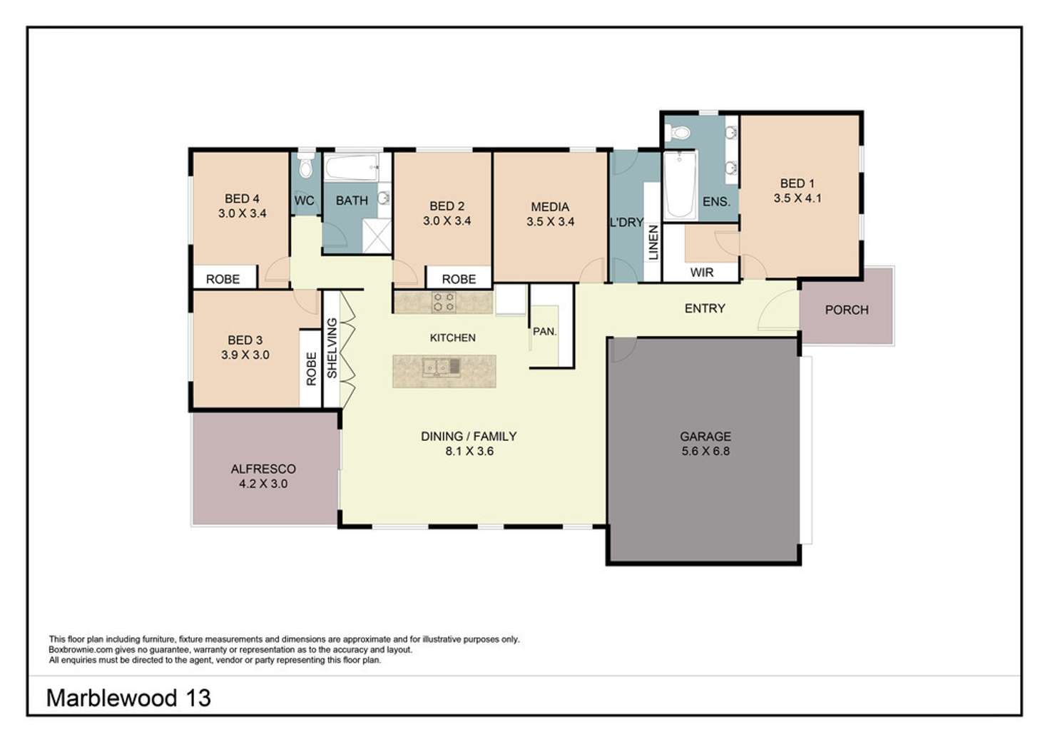 Floorplan of Homely house listing, 13 Marblewood Place, Beerwah QLD 4519