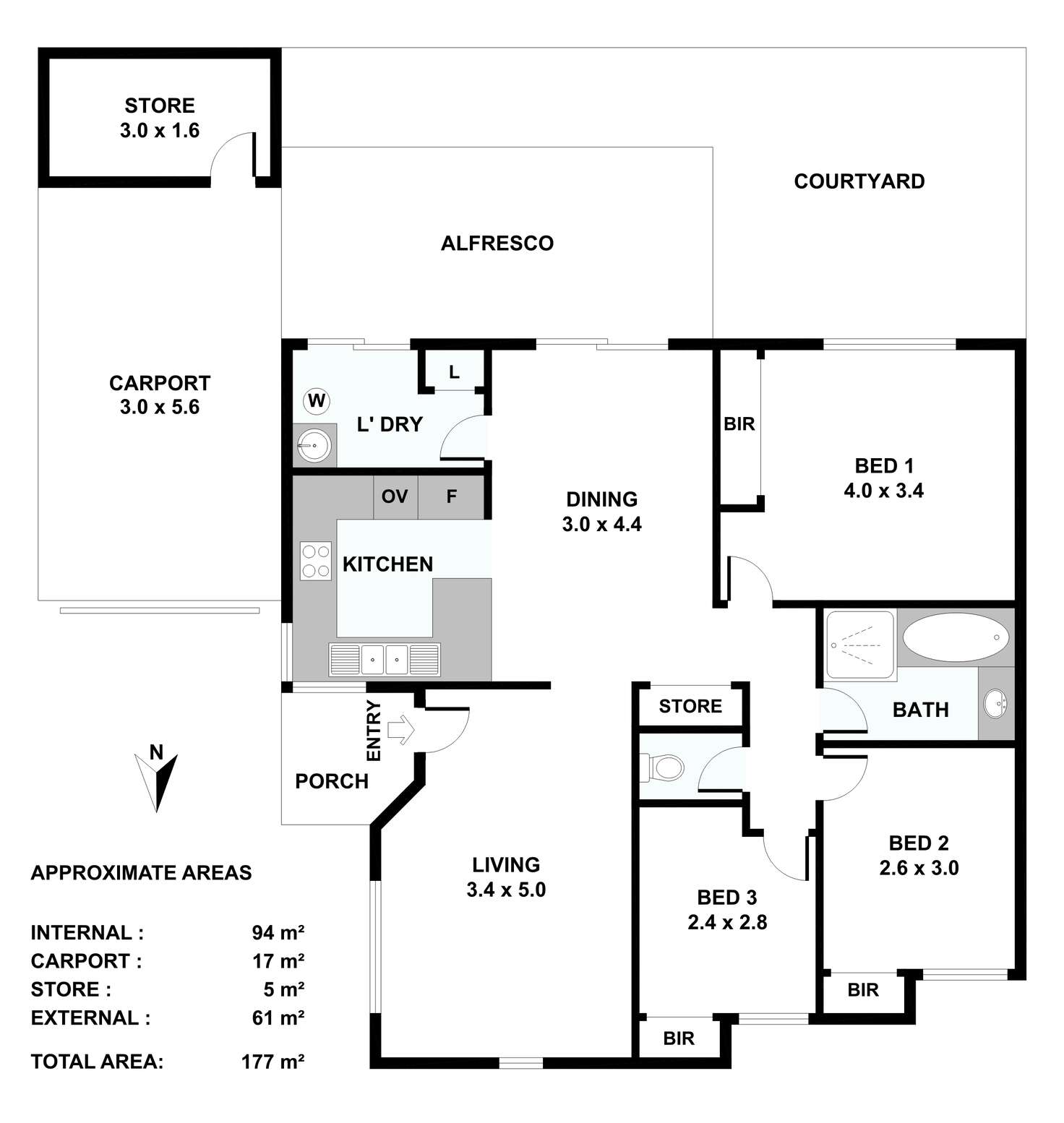 Floorplan of Homely villa listing, 3/327 Wanneroo Road, Balcatta WA 6021