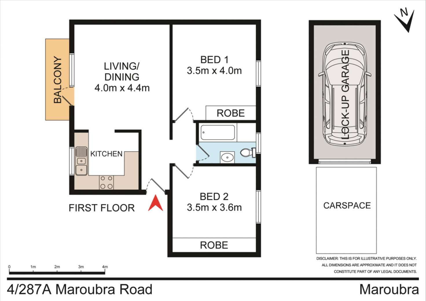 Floorplan of Homely unit listing, 4/287a Maroubra Road, Maroubra NSW 2035