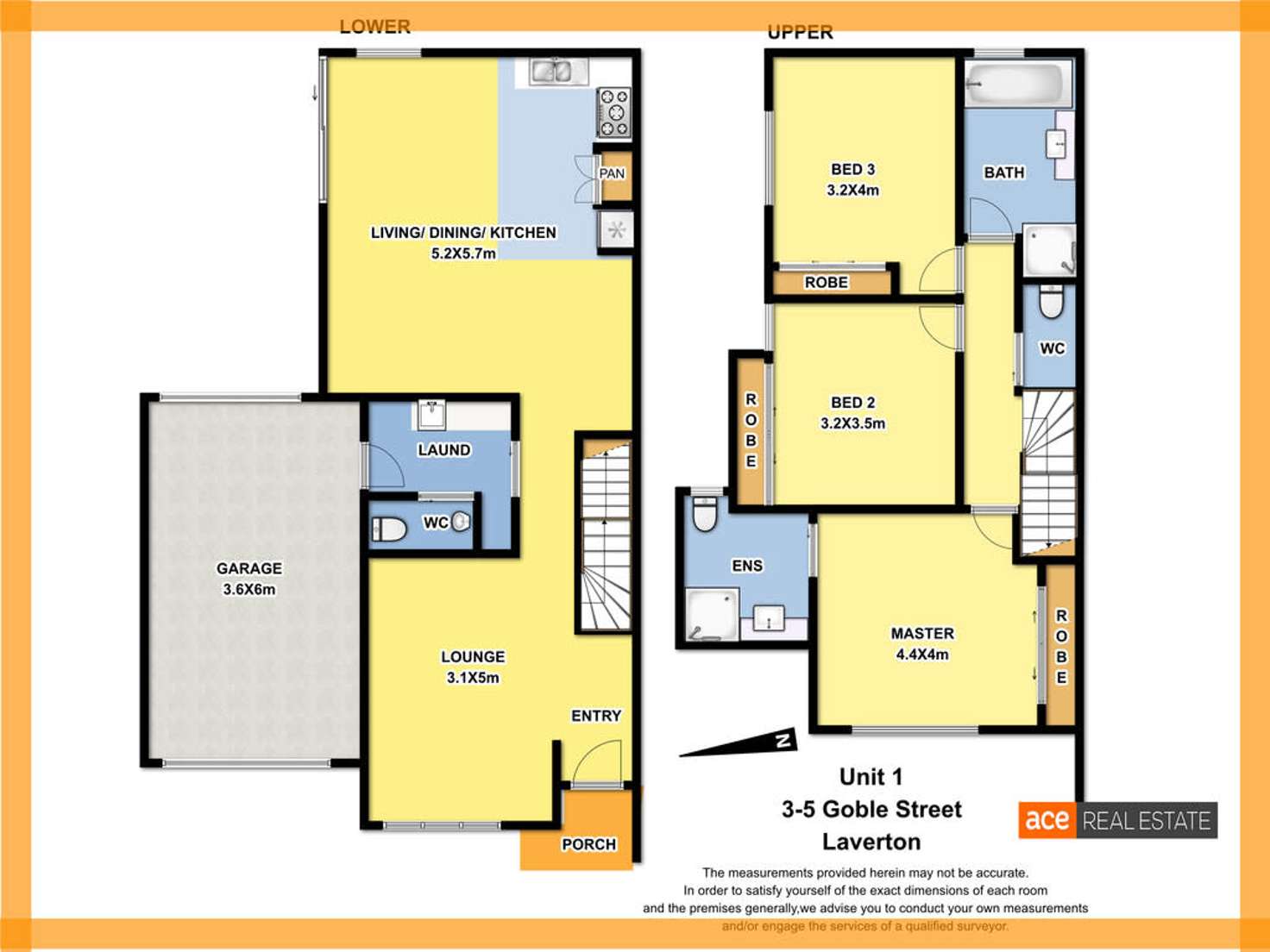 Floorplan of Homely townhouse listing, 1/3-5 Goble Street, Laverton VIC 3028