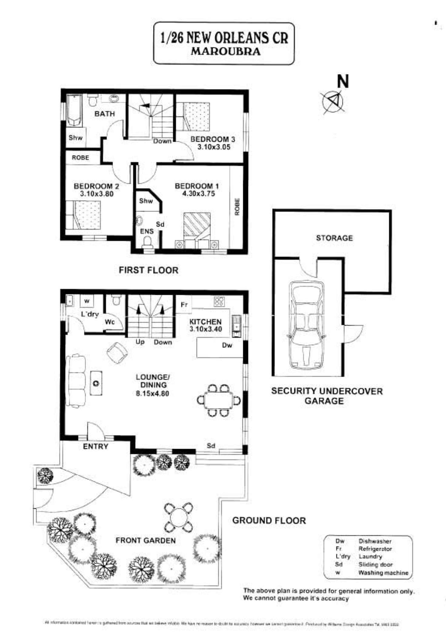 Floorplan of Homely townhouse listing, 1/26 New Orleans Crescent, Maroubra NSW 2035