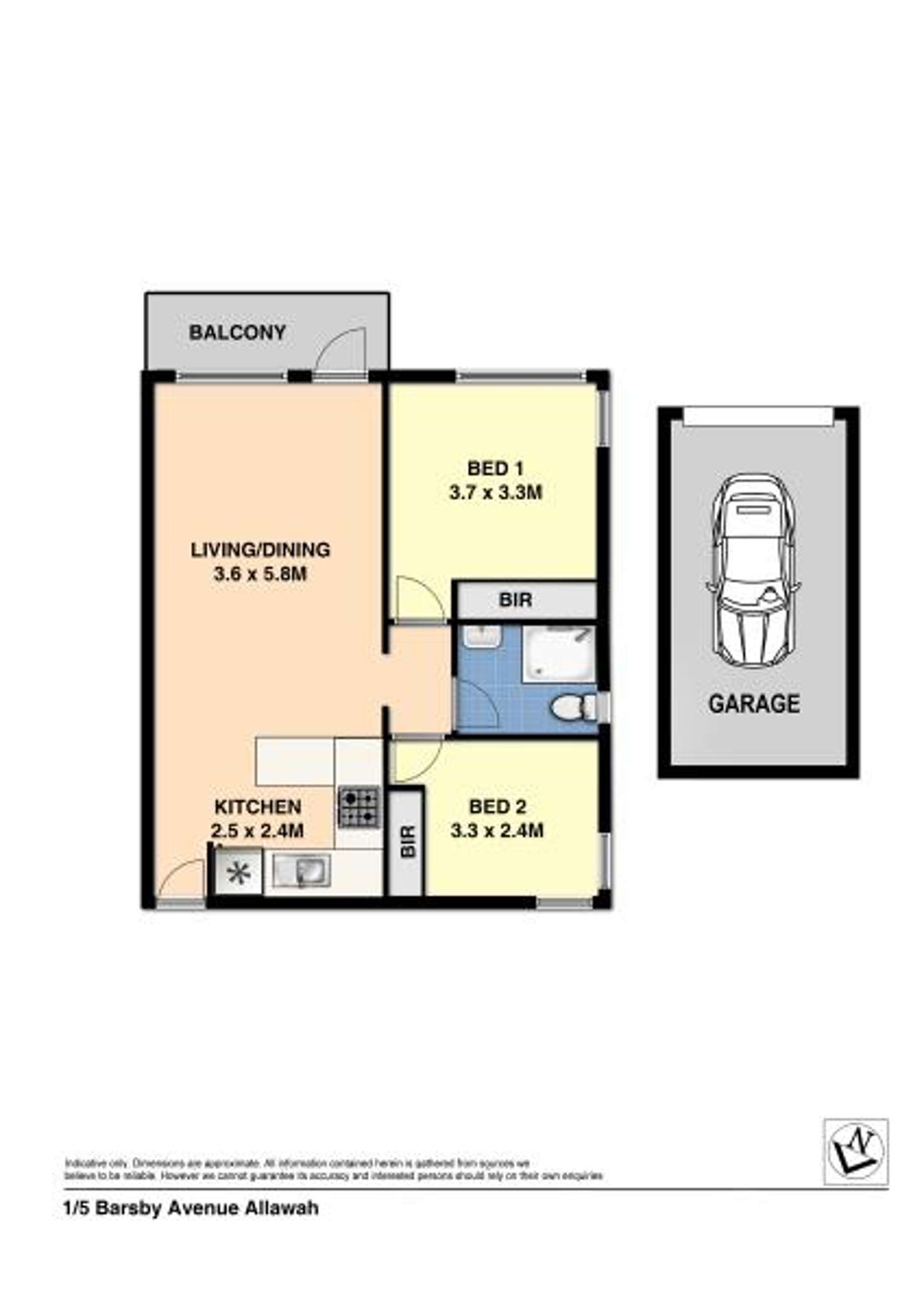 Floorplan of Homely unit listing, 1/5 Barsbys Avenue, Allawah NSW 2218