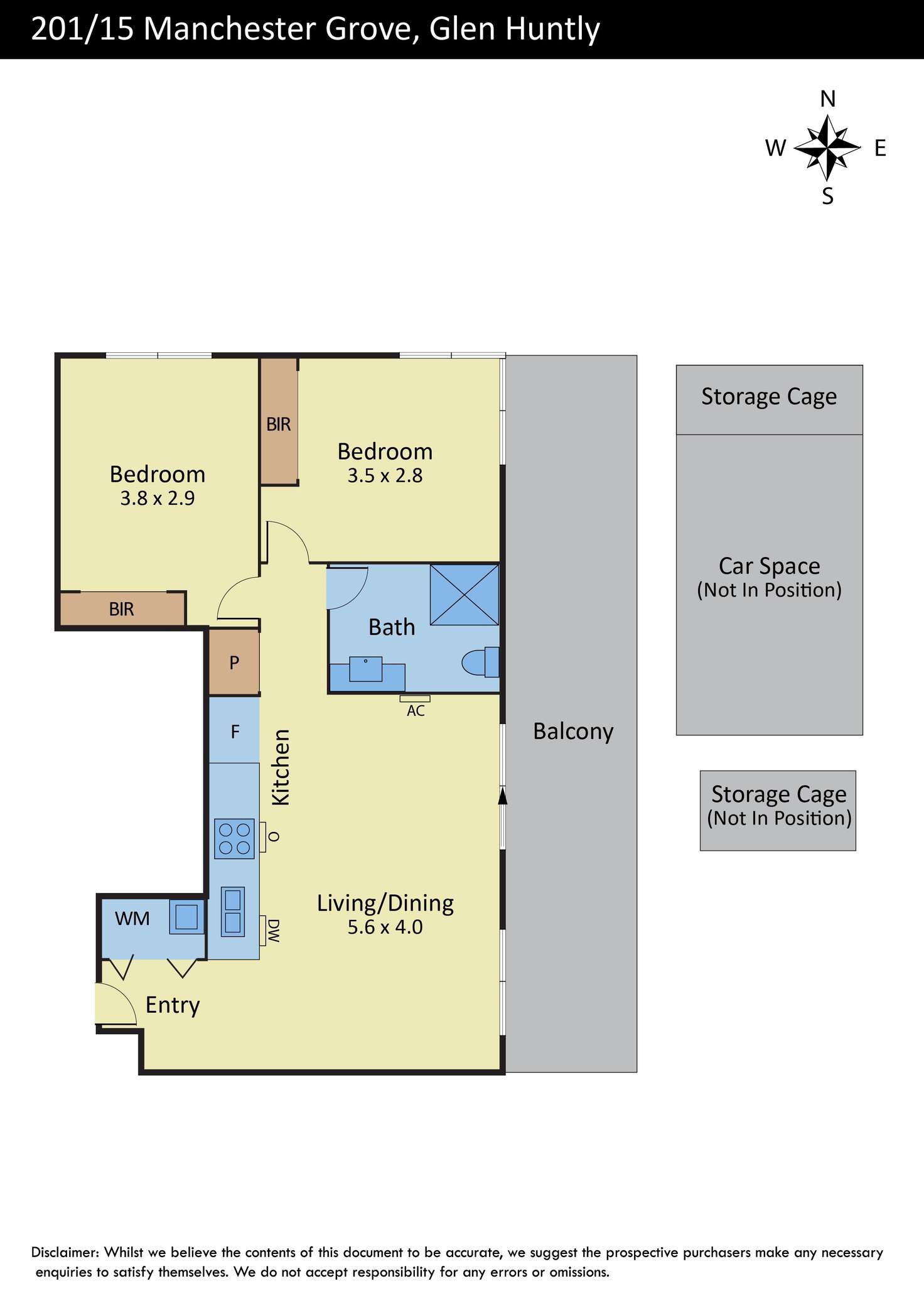 Floorplan of Homely apartment listing, 201/15 Manchester Grove, Glen Huntly VIC 3163