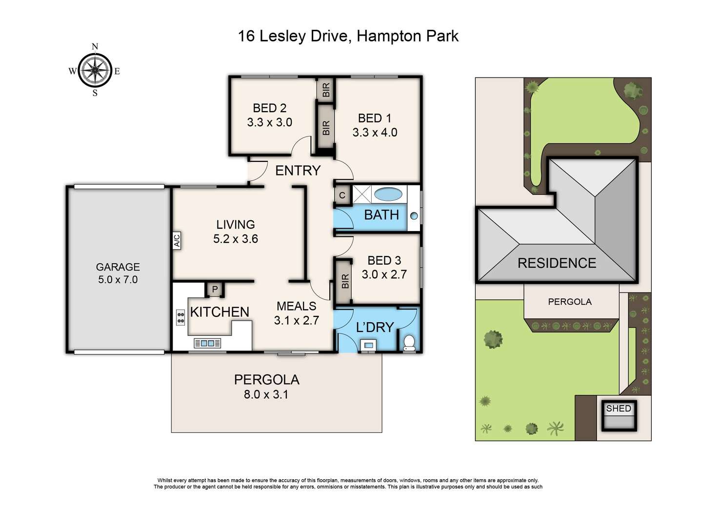 Floorplan of Homely house listing, 16 Lesley Drive, Hampton Park VIC 3976