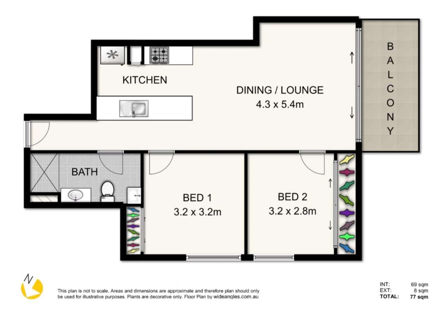 Floorplan of Homely apartment listing, 3807/128 Charlotte Street, Brisbane City QLD 4000