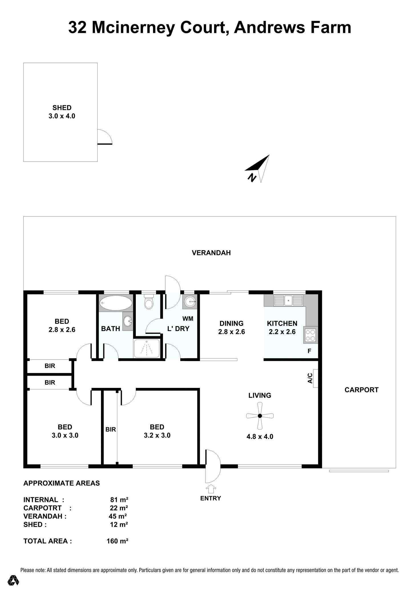 Floorplan of Homely house listing, 32 McInerney Court, Andrews Farm SA 5114