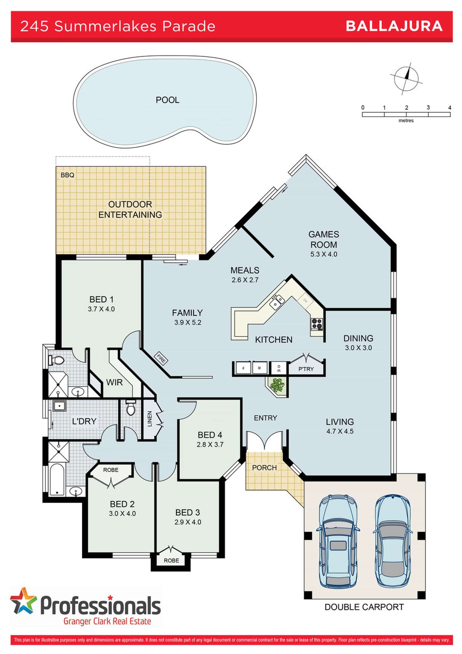 Floorplan of Homely house listing, 245 Summerlakes Parade, Ballajura WA 6066