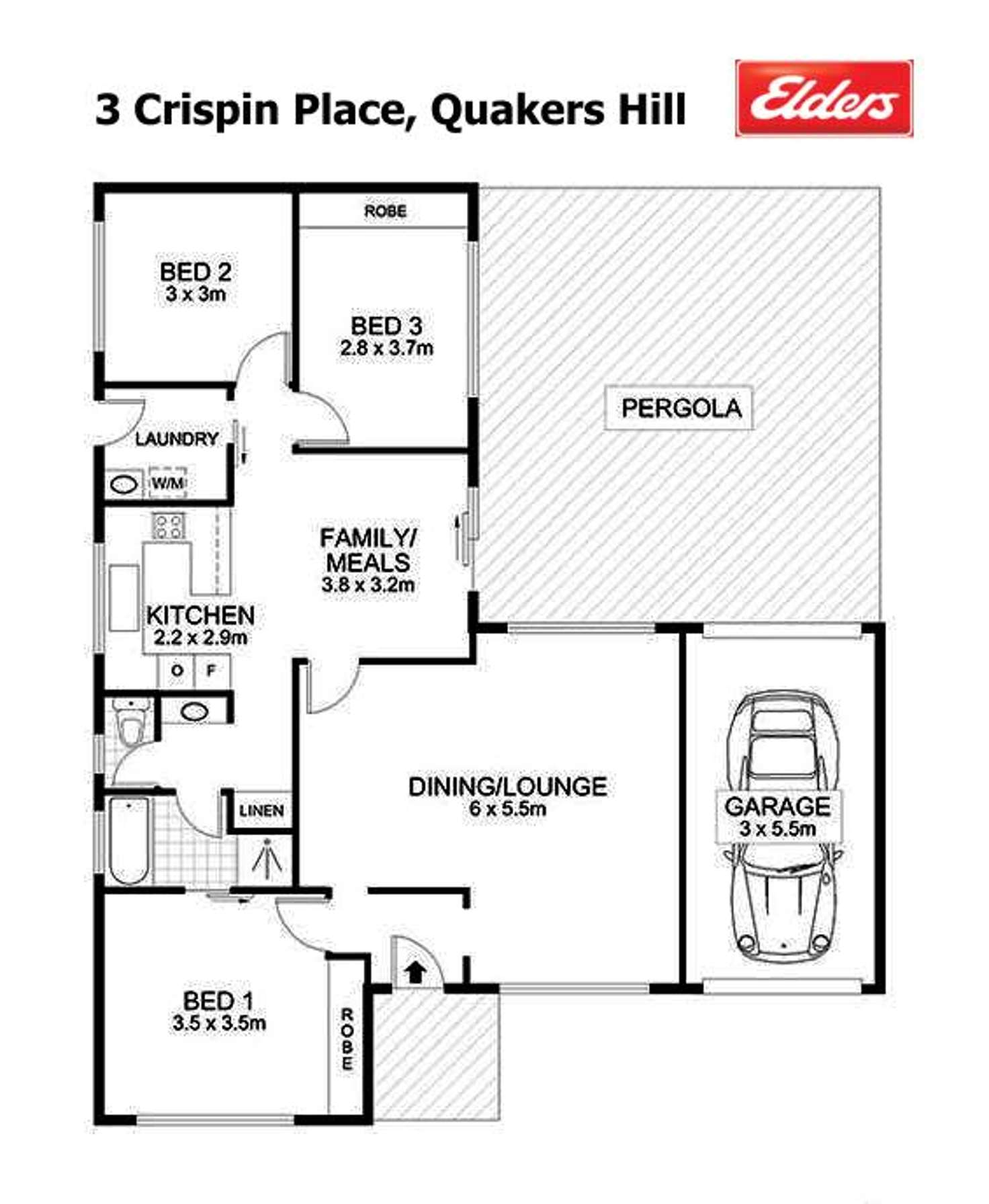 Floorplan of Homely house listing, 3 Crispin Place, Quakers Hill NSW 2763