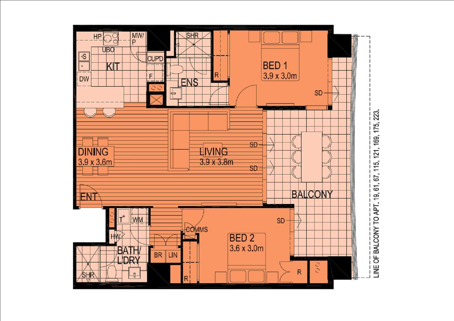 Floorplan of Homely apartment listing, 36/189 Adelaide Terrace, East Perth WA 6004