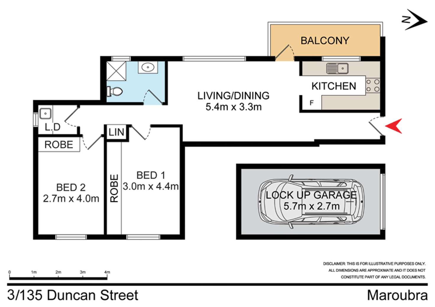 Floorplan of Homely unit listing, 3/135 Duncan Street, Maroubra NSW 2035