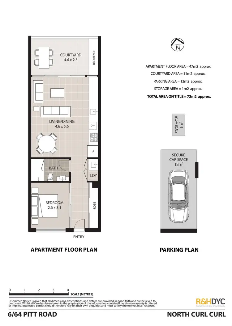 Floorplan of Homely unit listing, 6/64 Pitt Road, North Curl Curl NSW 2099