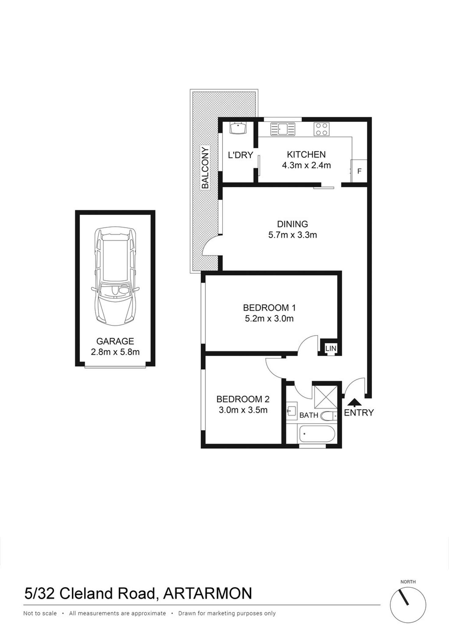 Floorplan of Homely apartment listing, 5/32 Cleland Road, Artarmon NSW 2064