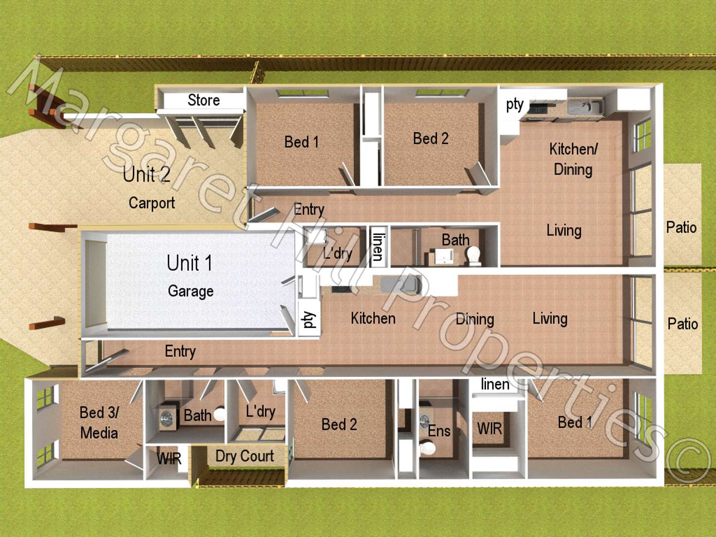 Floorplan of Homely blockOfUnits listing, 1 & 2 / 9 Intelligence Street, Oonoonba QLD 4811