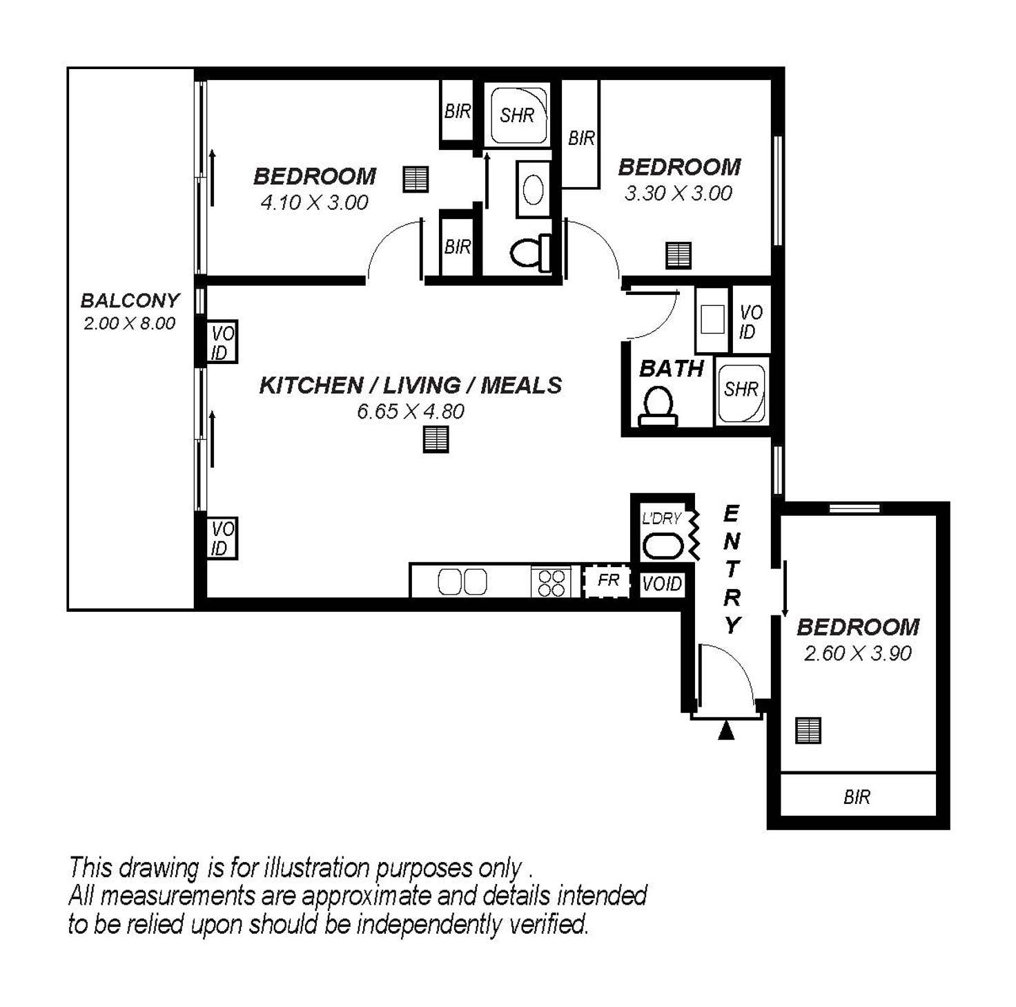 Floorplan of Homely apartment listing, 305/180 Morphett Street, Adelaide SA 5000