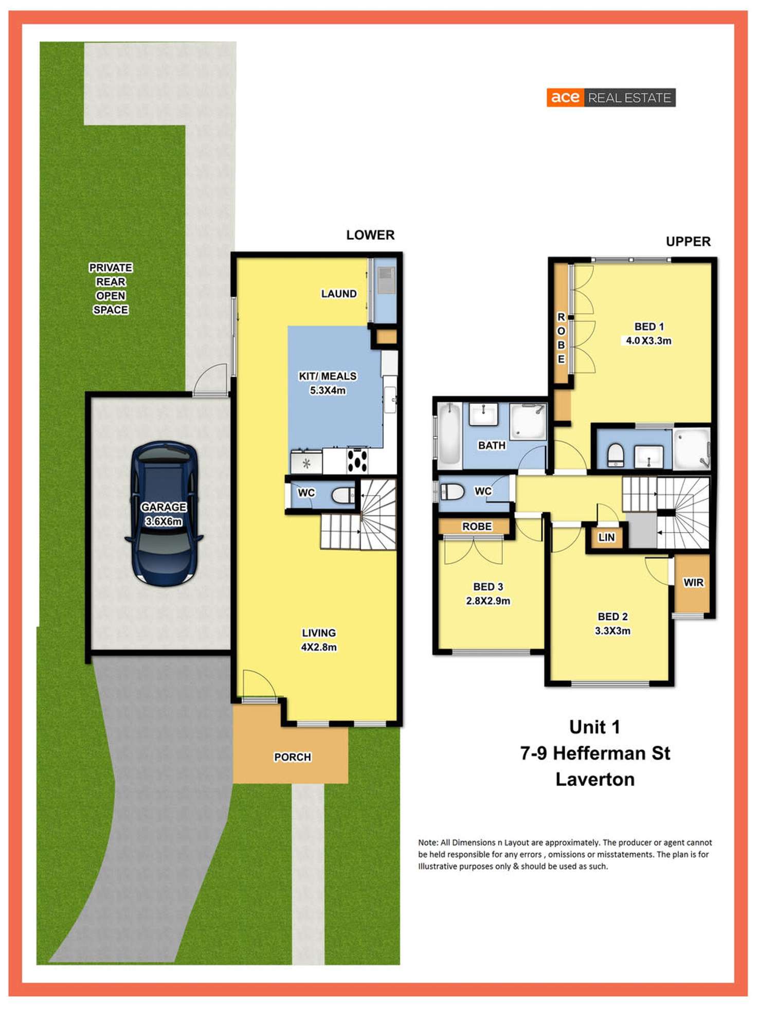 Floorplan of Homely townhouse listing, 1/7-9 Heffernan Street, Laverton VIC 3028