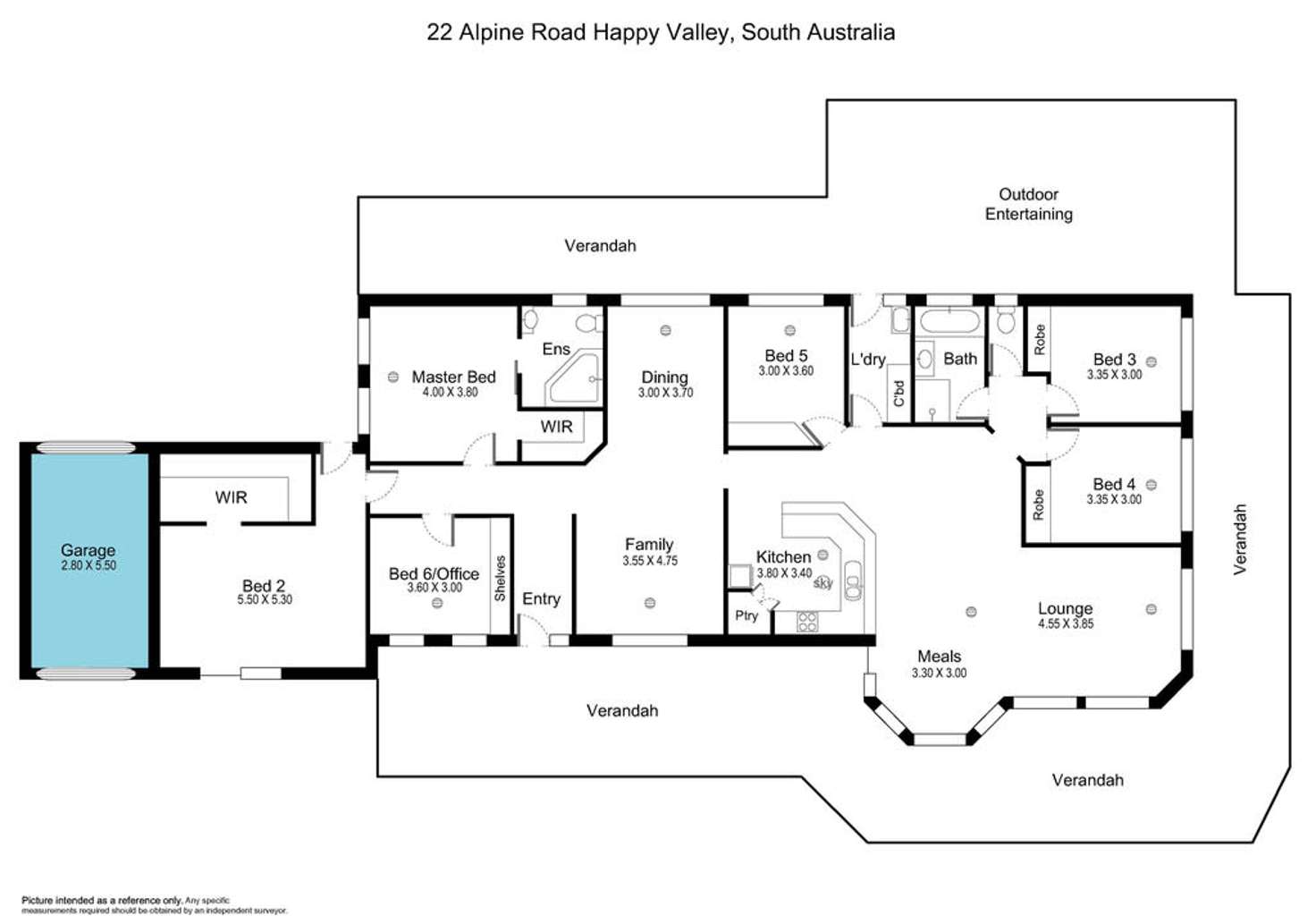 Floorplan of Homely house listing, 22 Alpine Road, Happy Valley SA 5159