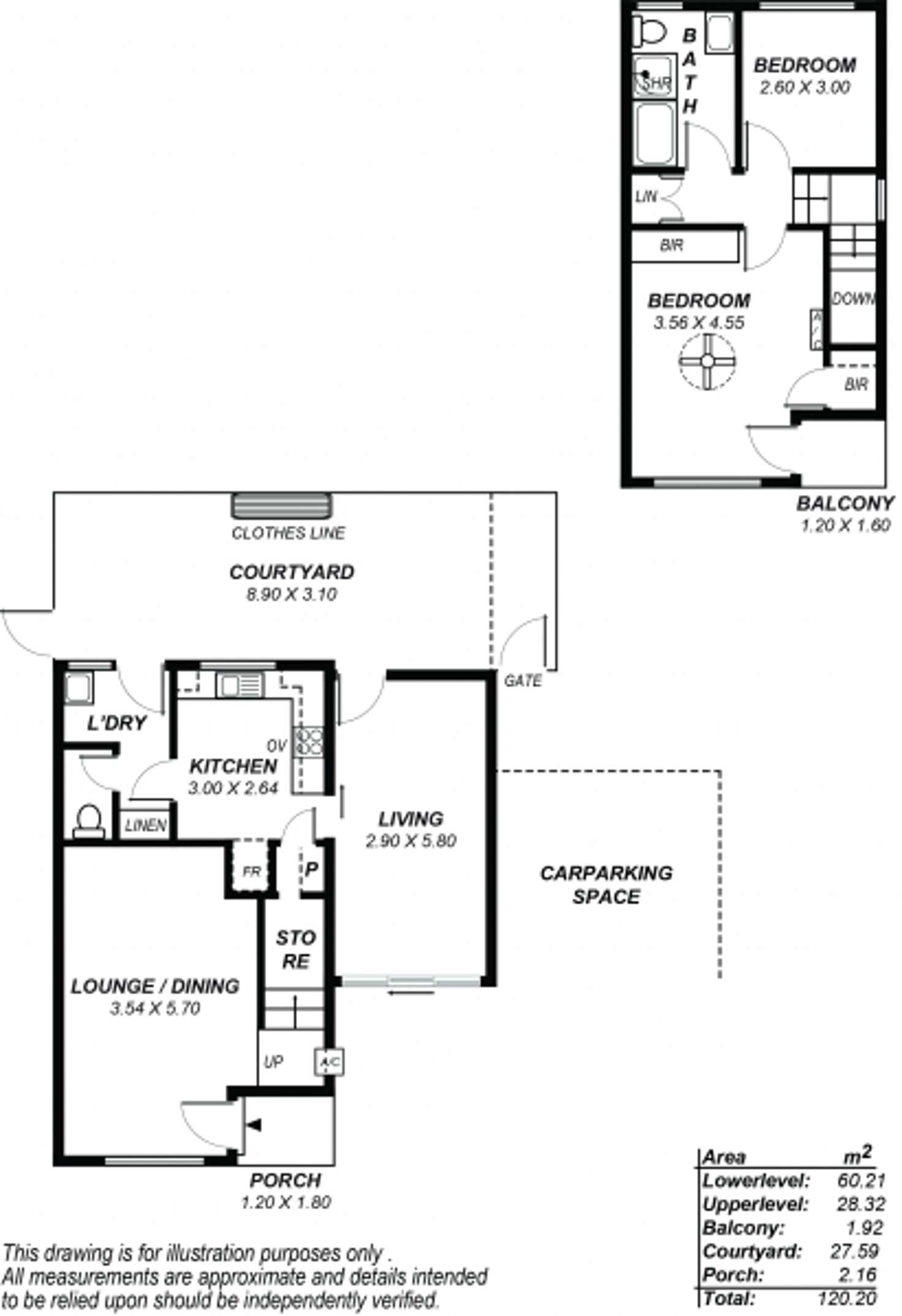 Floorplan of Homely townhouse listing, 1/3 Hussey Avenue, Oaklands Park SA 5046