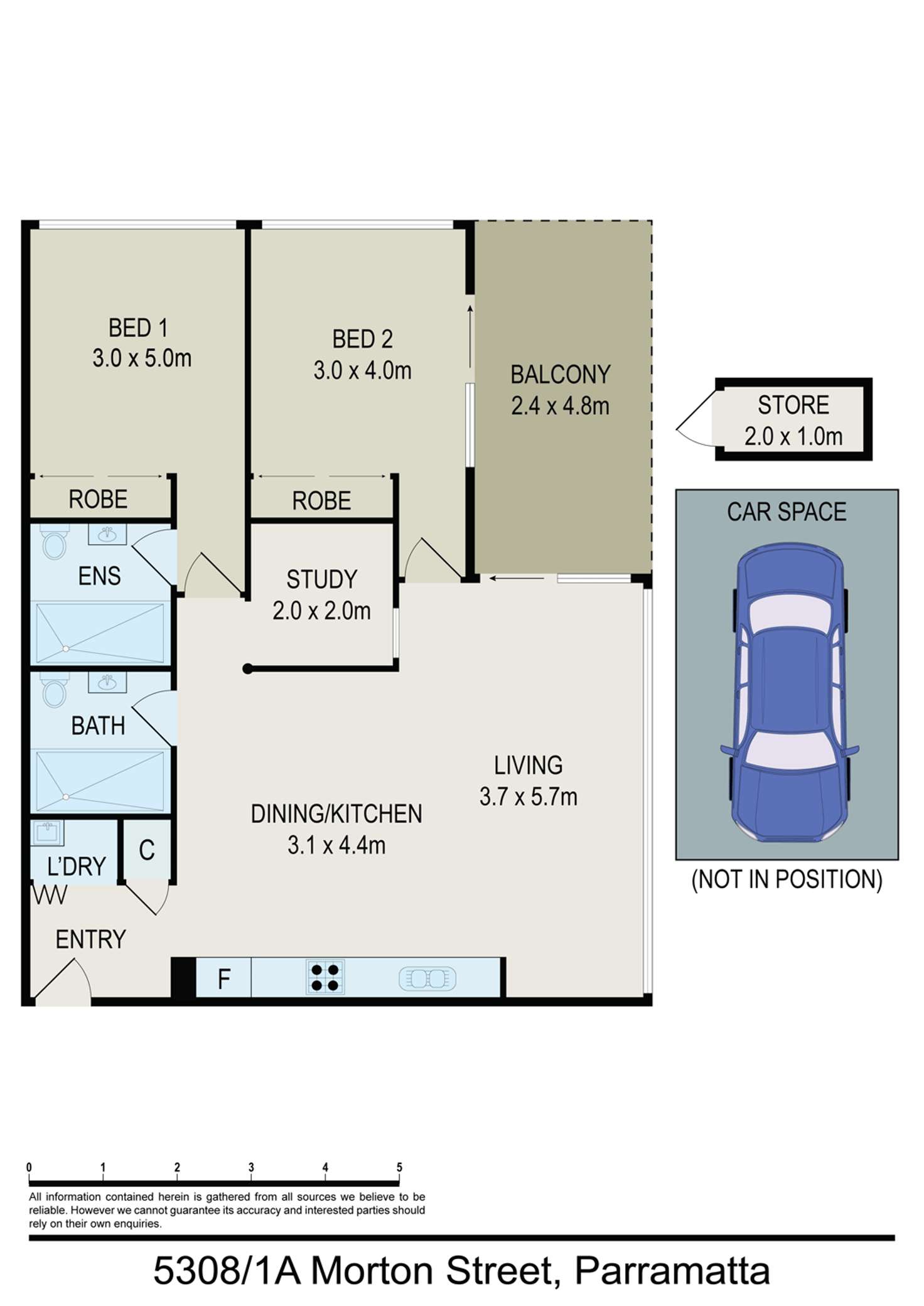 Floorplan of Homely unit listing, 5308/1A MORTON STREET, Parramatta NSW 2150