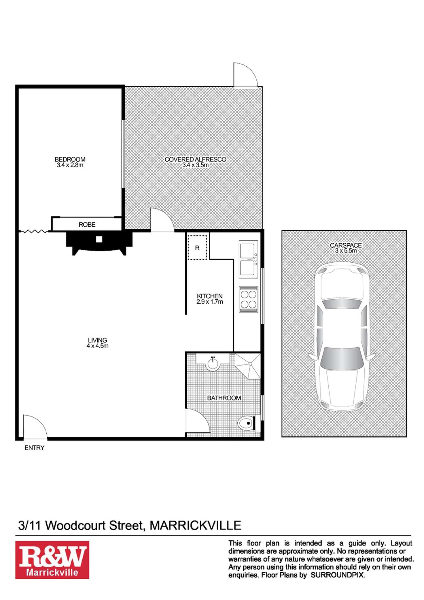 Floorplan of Homely unit listing, 3/11 Woodcourt Street, Marrickville NSW 2204