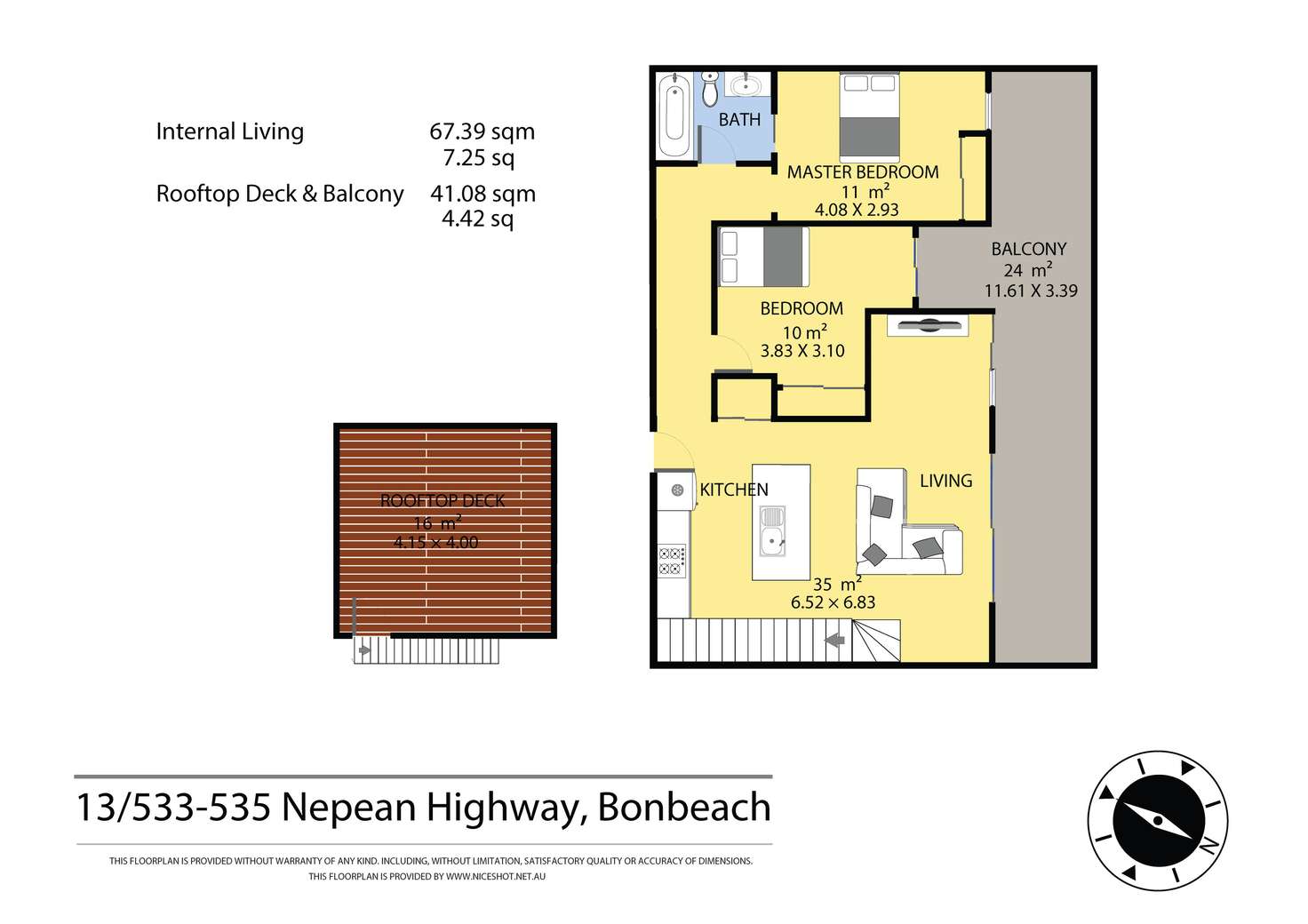 Floorplan of Homely apartment listing, 13/533-535 Nepean Hwy, Bonbeach VIC 3196