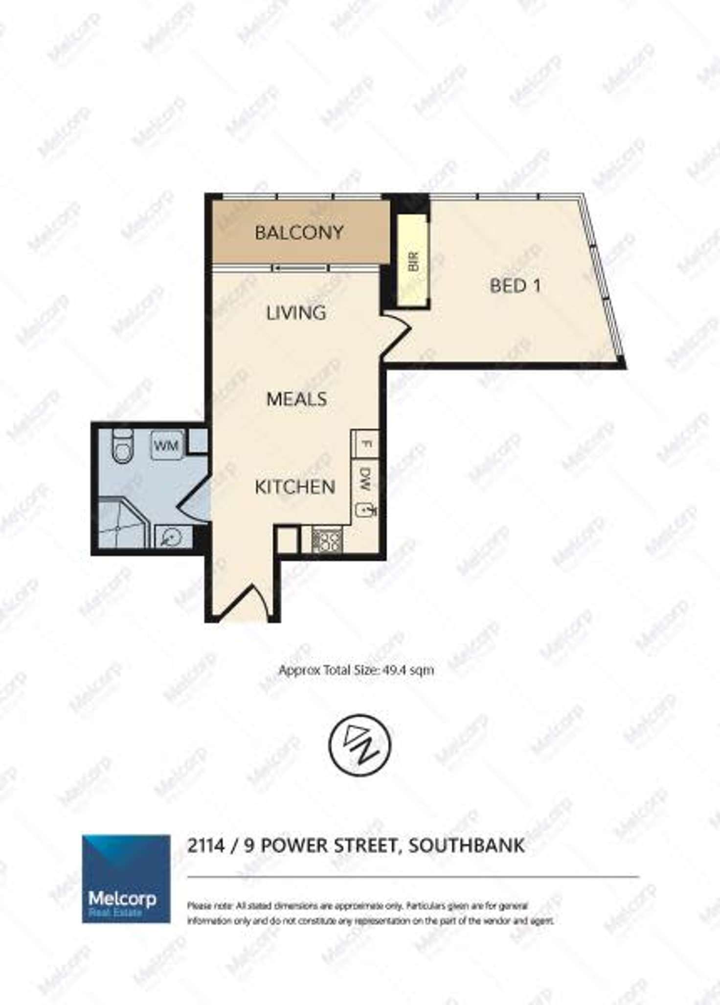 Floorplan of Homely apartment listing, 2114/9 Power Street, Southbank VIC 3006