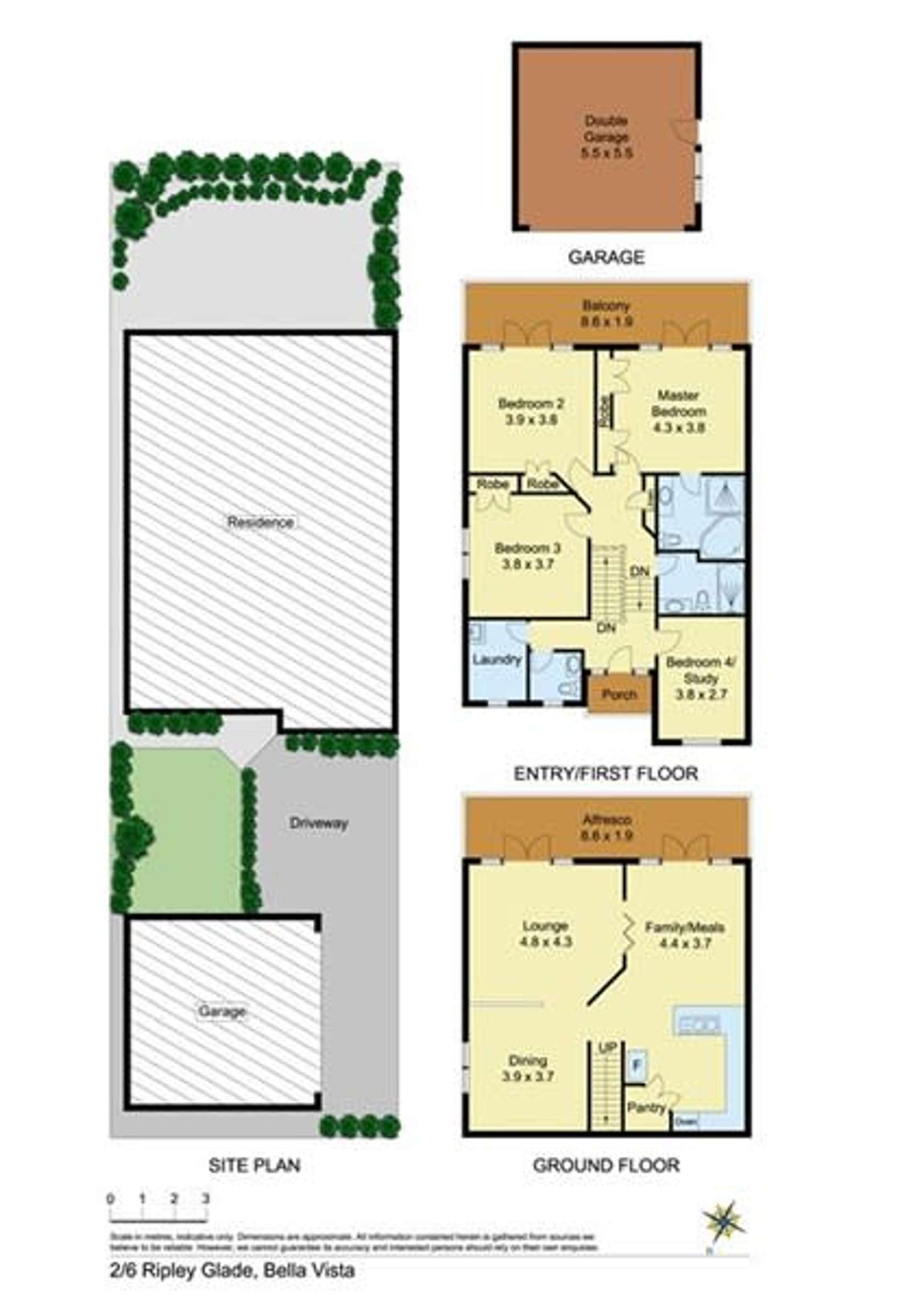Floorplan of Homely semiDetached listing, 2/6 Ripley Glade, Bella Vista NSW 2153