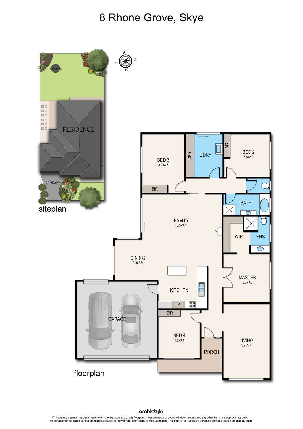 Floorplan of Homely house listing, 8 Rhone Grove, Skye VIC 3977