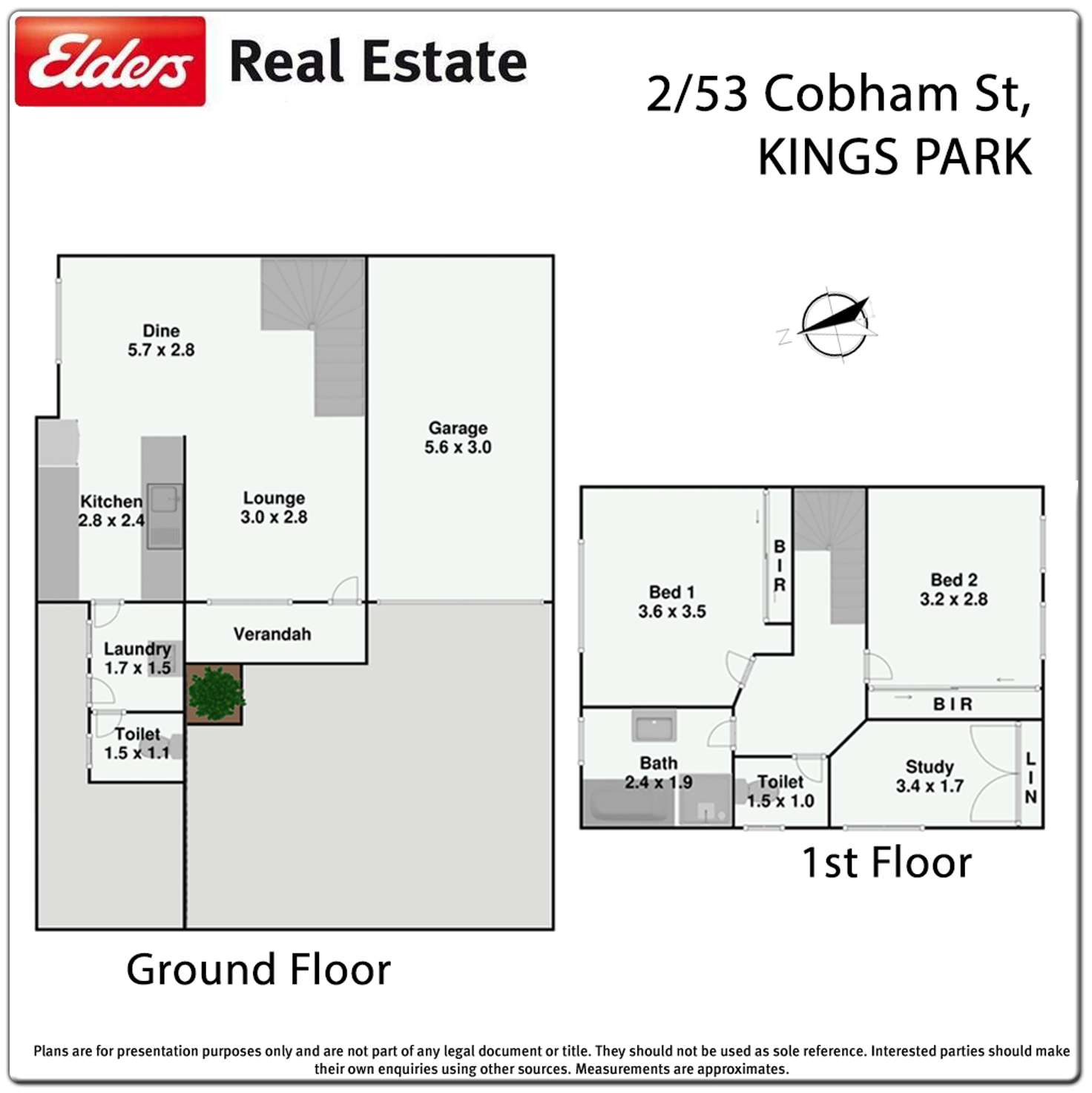 Floorplan of Homely townhouse listing, 2/53 Cobham Street, Kings Park NSW 2148